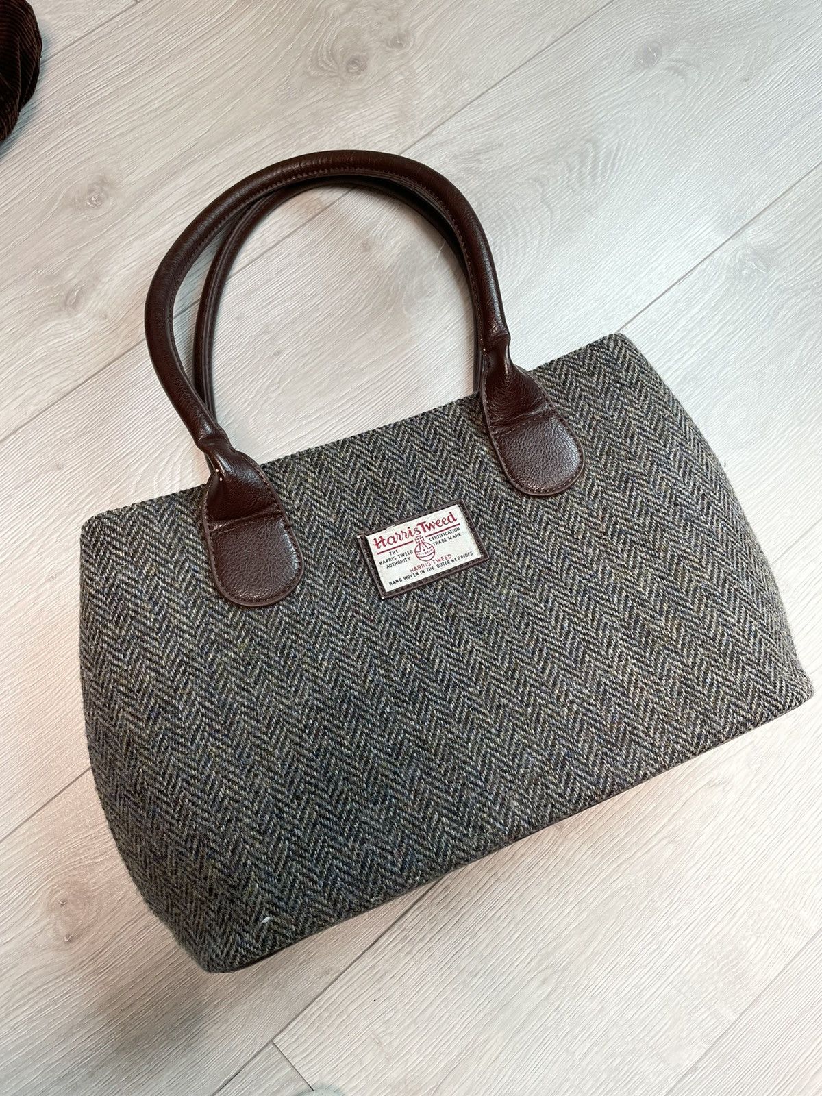 Harris Tweed × Vintage Harris Tweed Wool / Leather Vintage Beautiful Bag Size ONE SIZE - 8 Thumbnail
