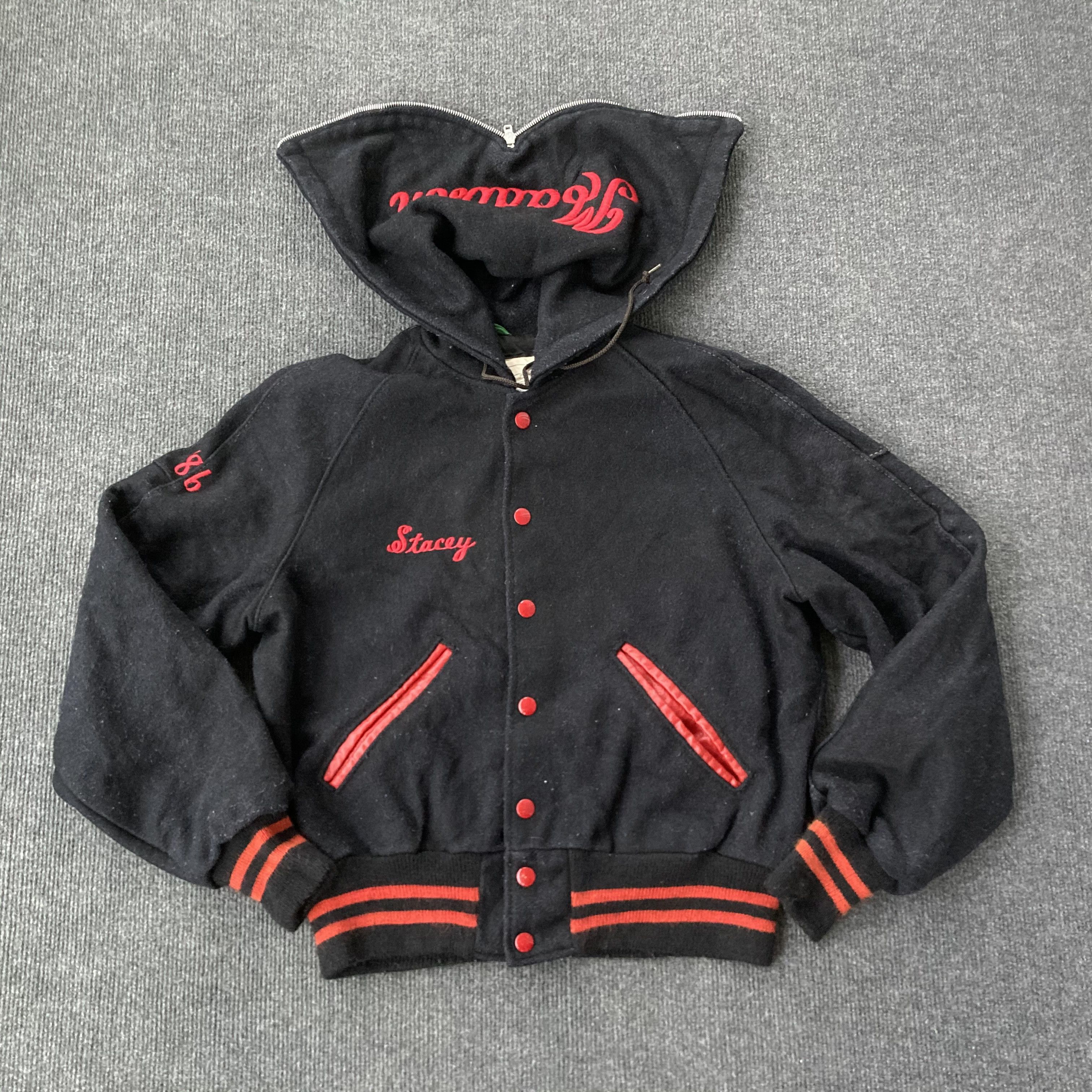 DeLong Sportswear Womens Varsity Letterman Zipper Jacke