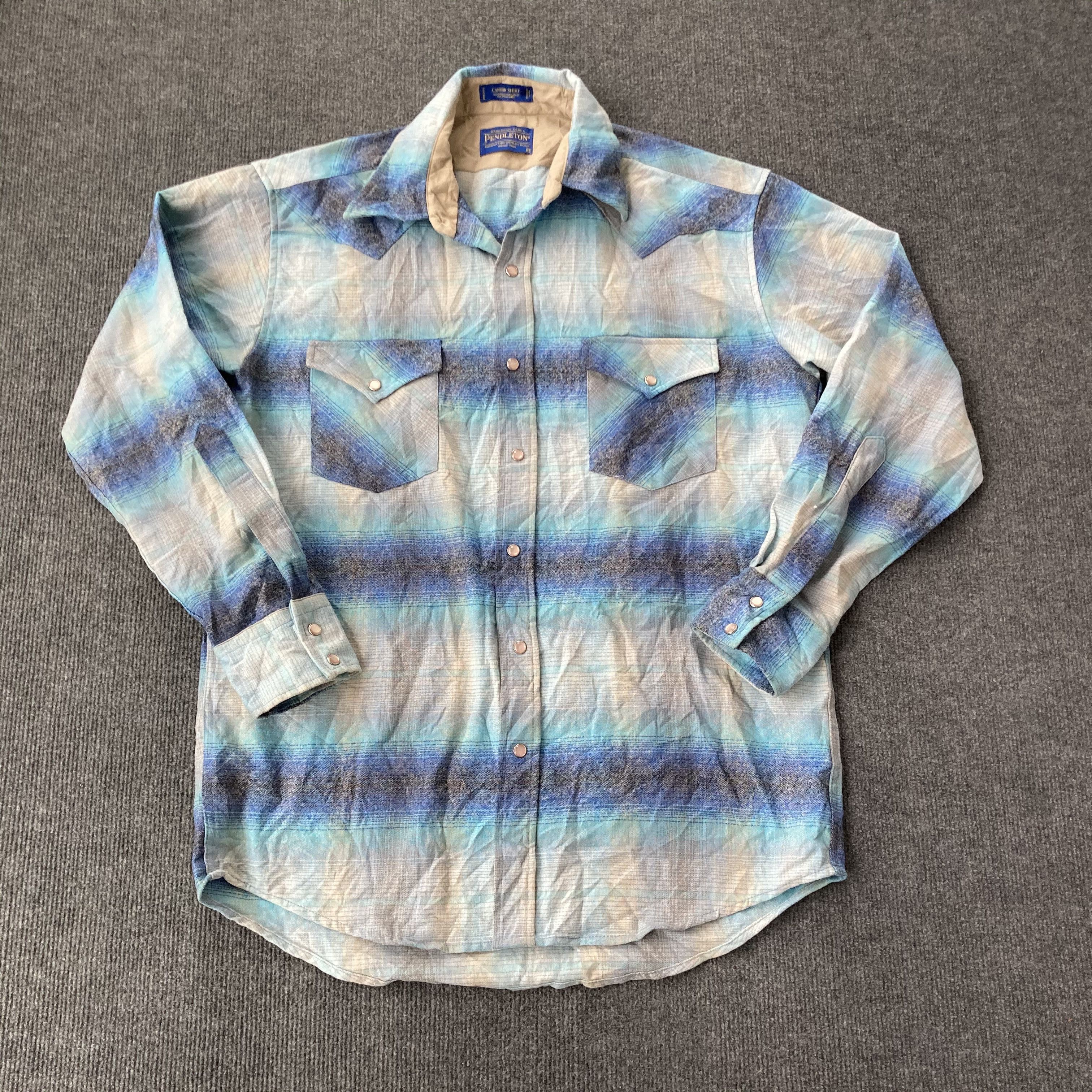 Flannel × Pendleton × Vintage Vtg Pendleton Flannel Plaid Shadow 90s Shirt Size US M / EU 48-50 / 2 - 1 Thumbnail