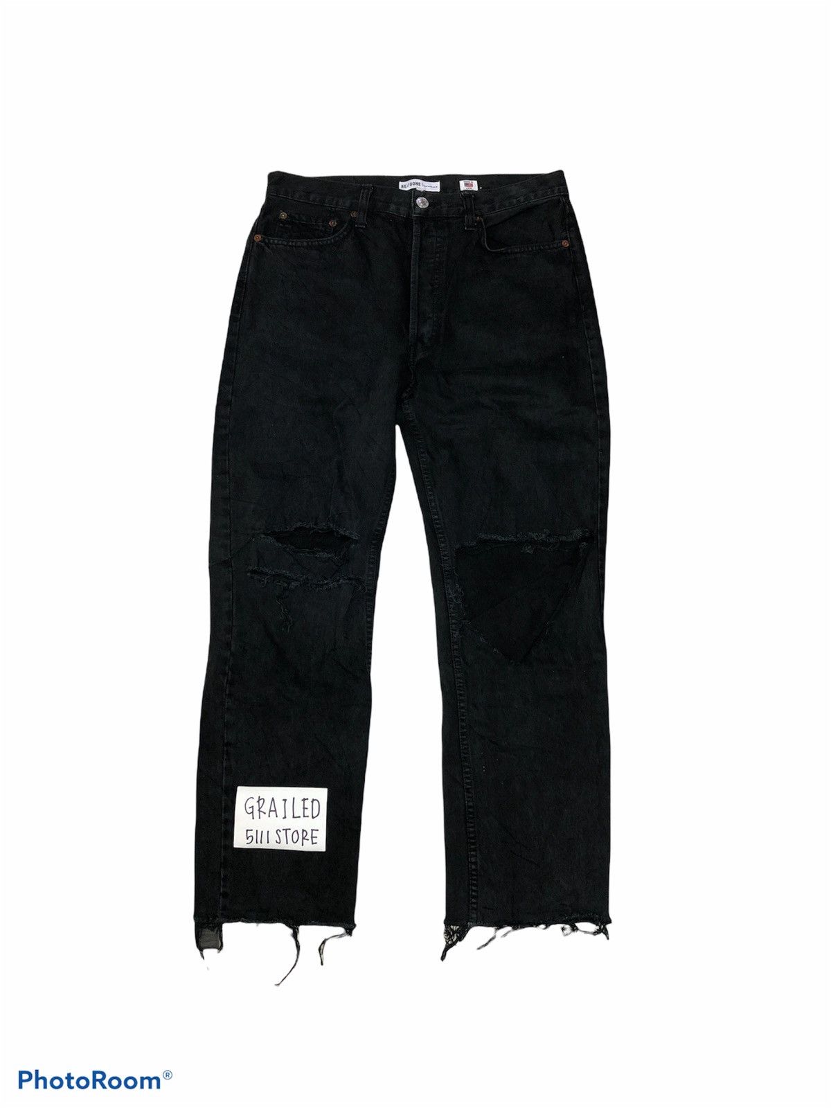 CROPPED DISTRESSED DENIM BY RE/DONE