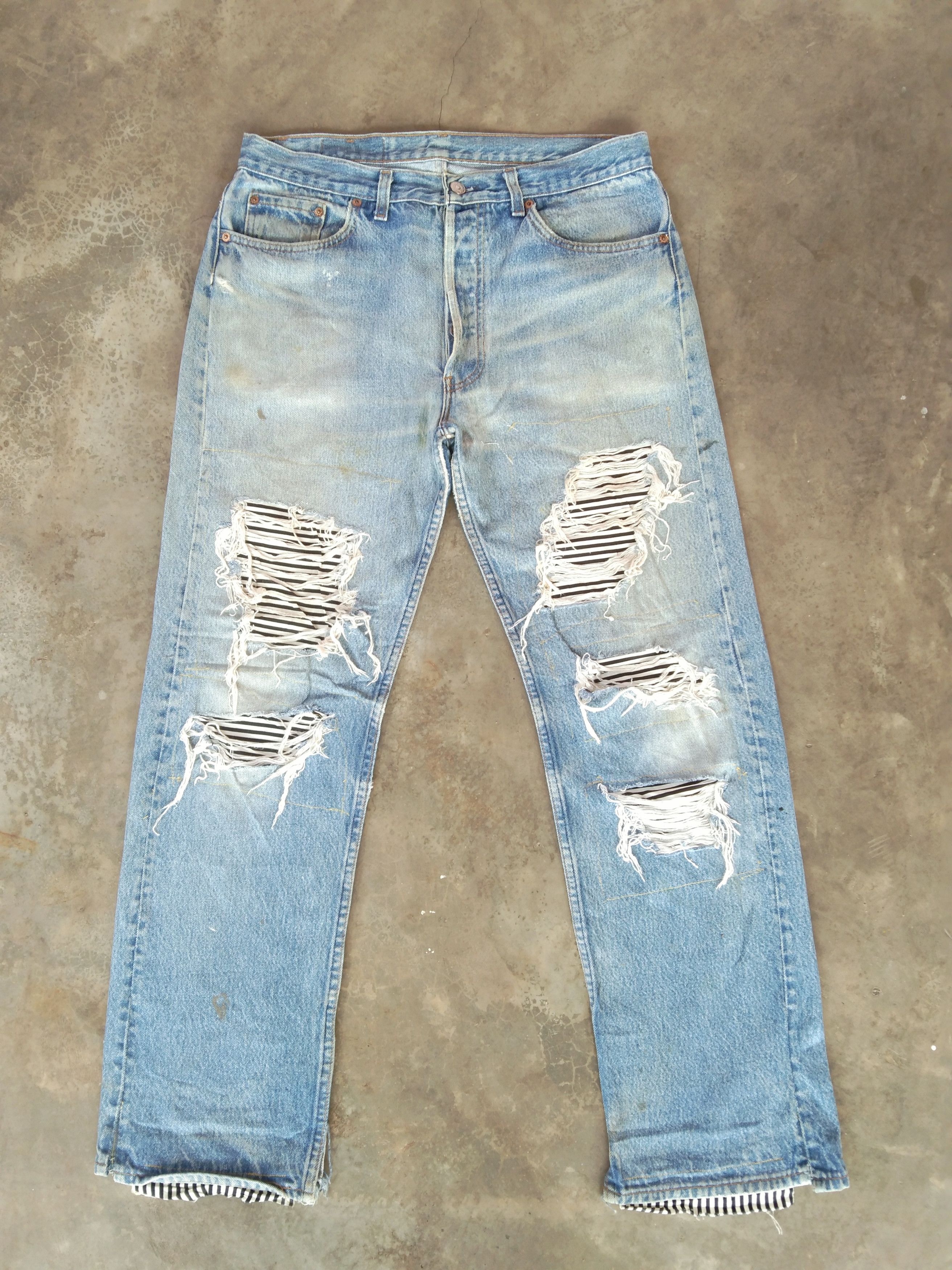 image of Levis x Vintage 90's Vintage Levi's 501 Xx Made In Usa Distressed Jeans 34X31 in Blue, Men's
