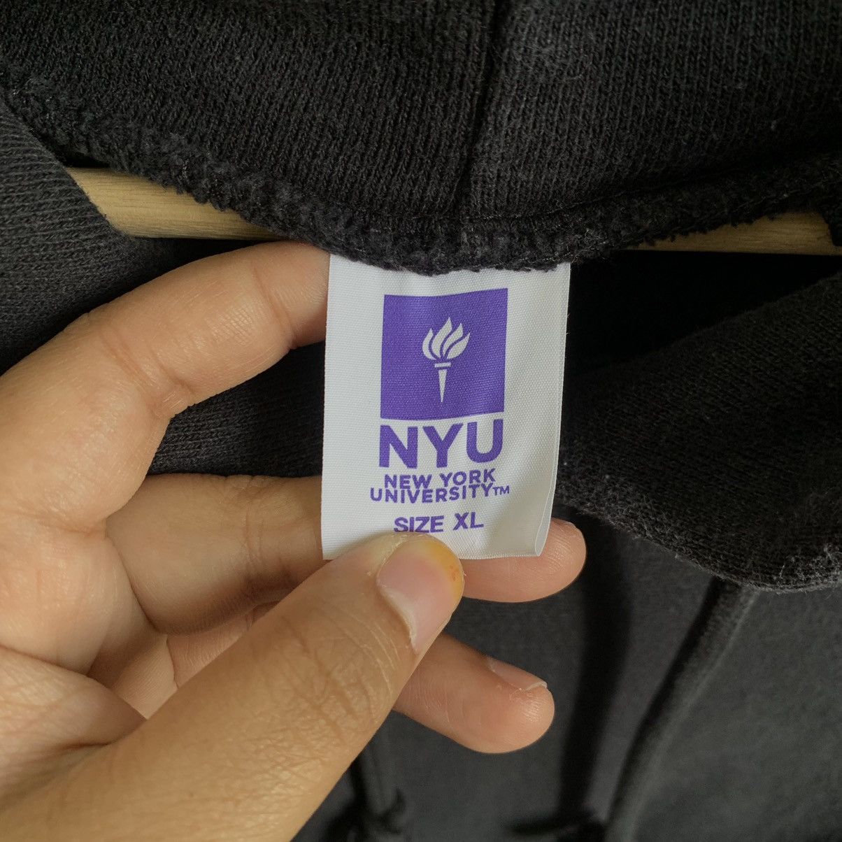 Vintage New York University Sunfaded Hoodie Size US XL / EU 56 / 4 - 3 Thumbnail