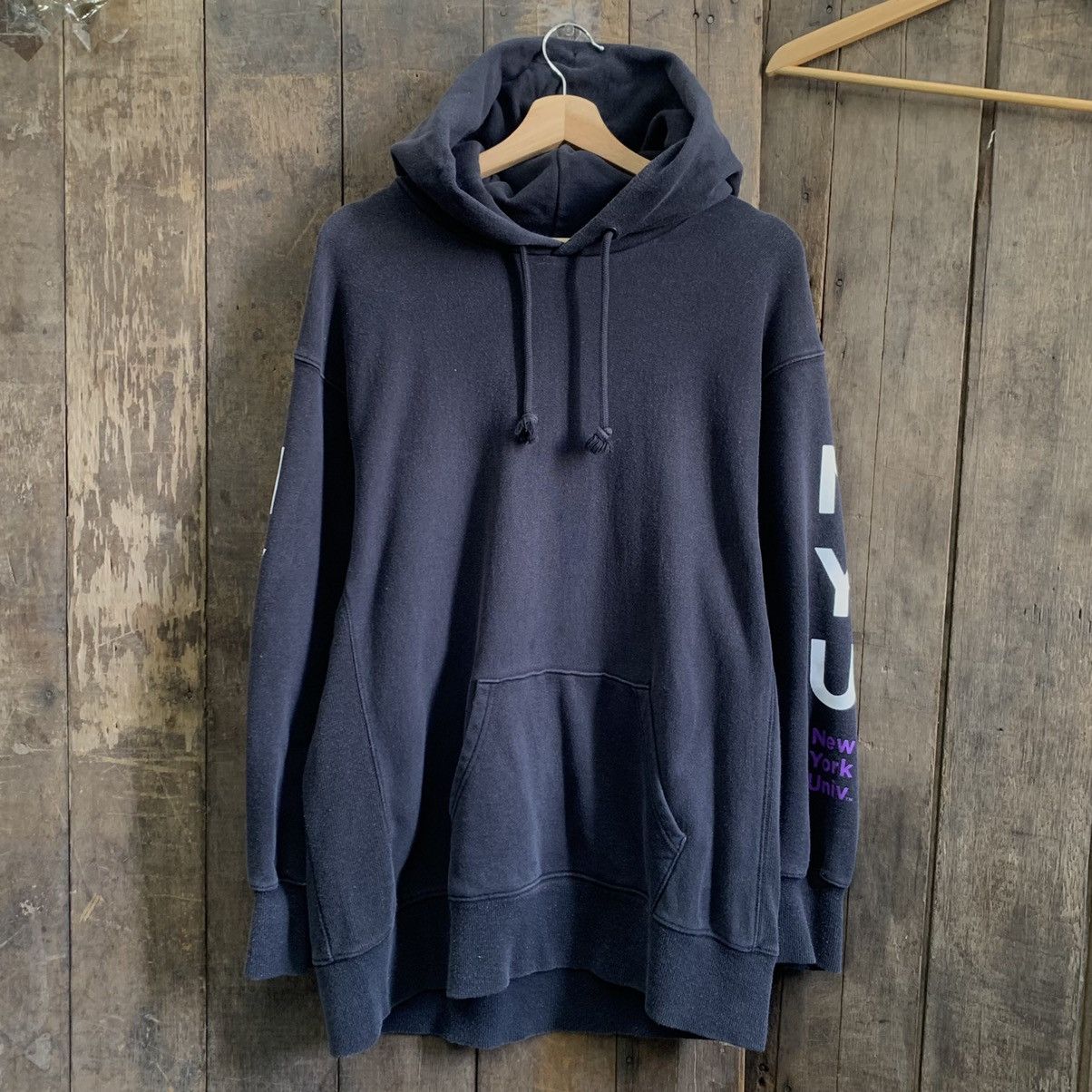 Vintage New York University Sunfaded Hoodie Size US XL / EU 56 / 4 - 1 Thumbnail