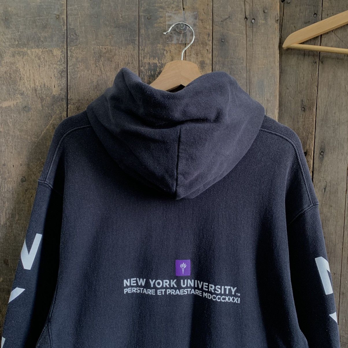 Vintage New York University Sunfaded Hoodie Size US XL / EU 56 / 4 - 7 Thumbnail