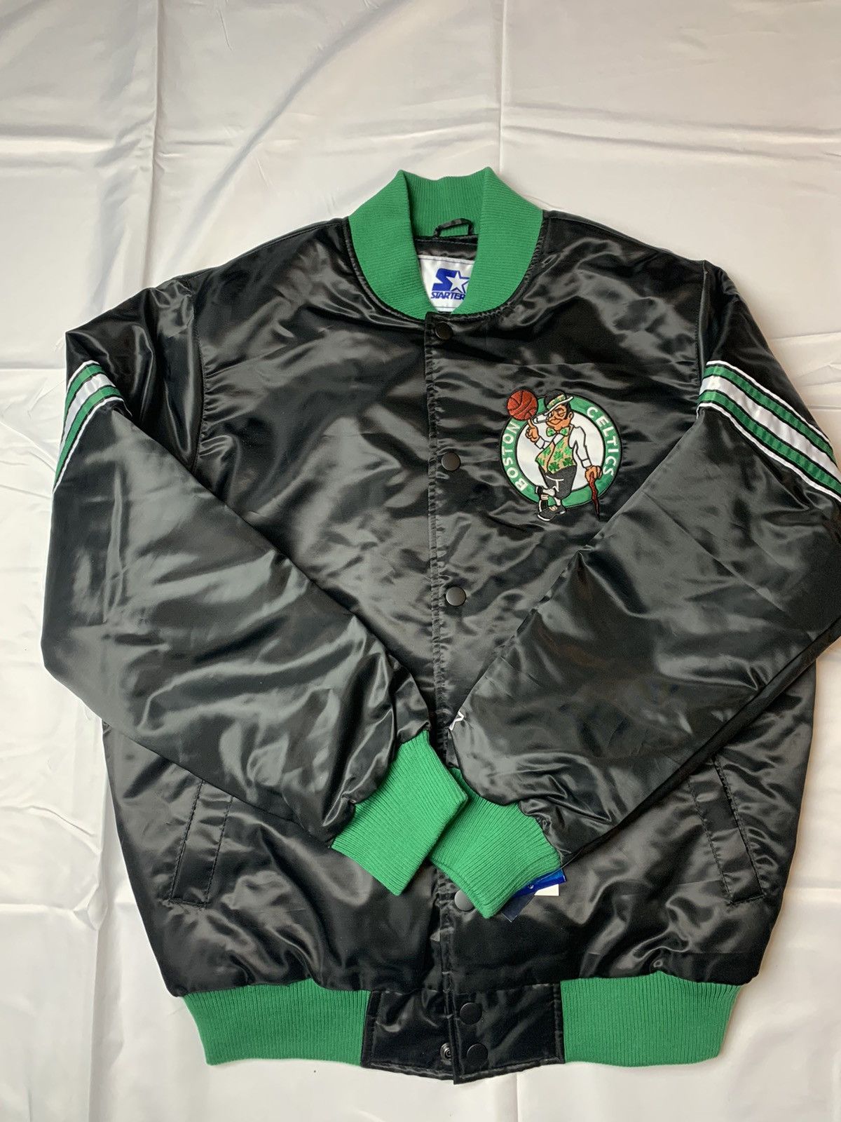 Starter Boston Celtics Vintage Starter Satin Bomber Jacket | Grailed