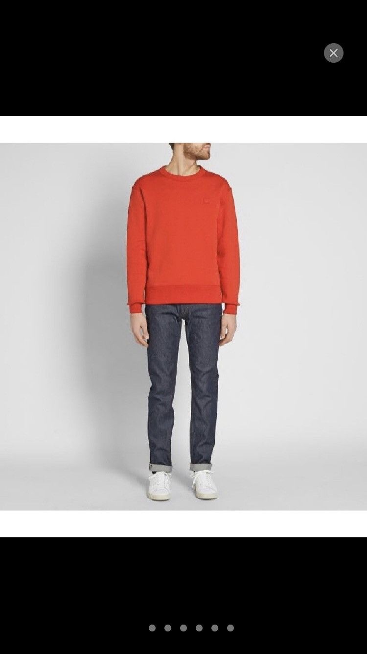 Acne Studios ACNE STUDIOS crewneck sweatshirt face patch logo tomato red Size US XL / EU 56 / 4 - 2 Thumbnail