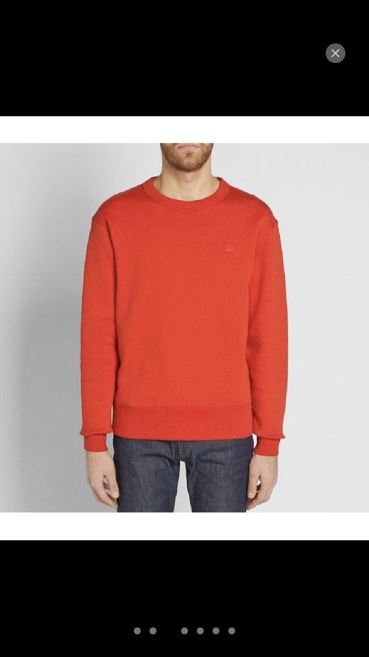 Acne Studios ACNE STUDIOS crewneck sweatshirt face patch logo tomato red Size US XL / EU 56 / 4 - 1 Thumbnail