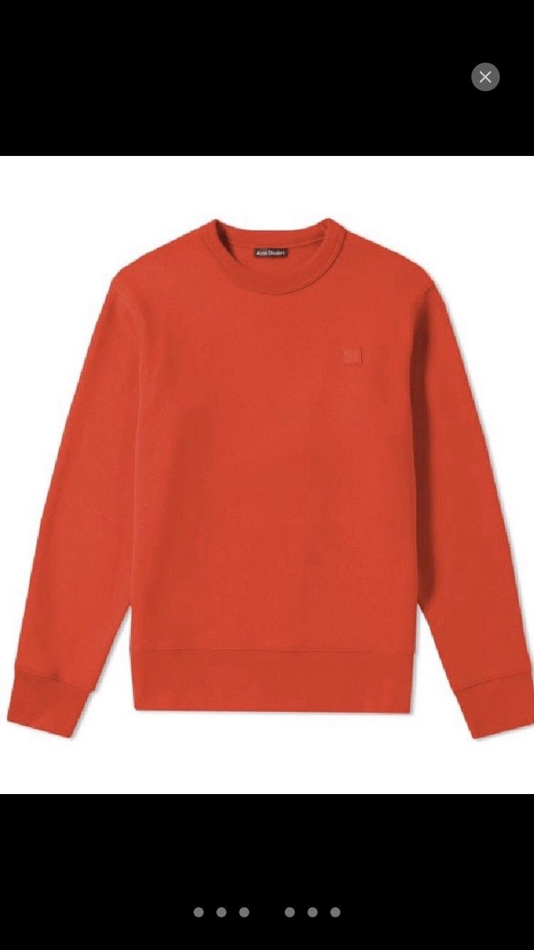 Acne Studios ACNE STUDIOS crewneck sweatshirt face patch logo tomato red Size US XL / EU 56 / 4 - 4 Thumbnail
