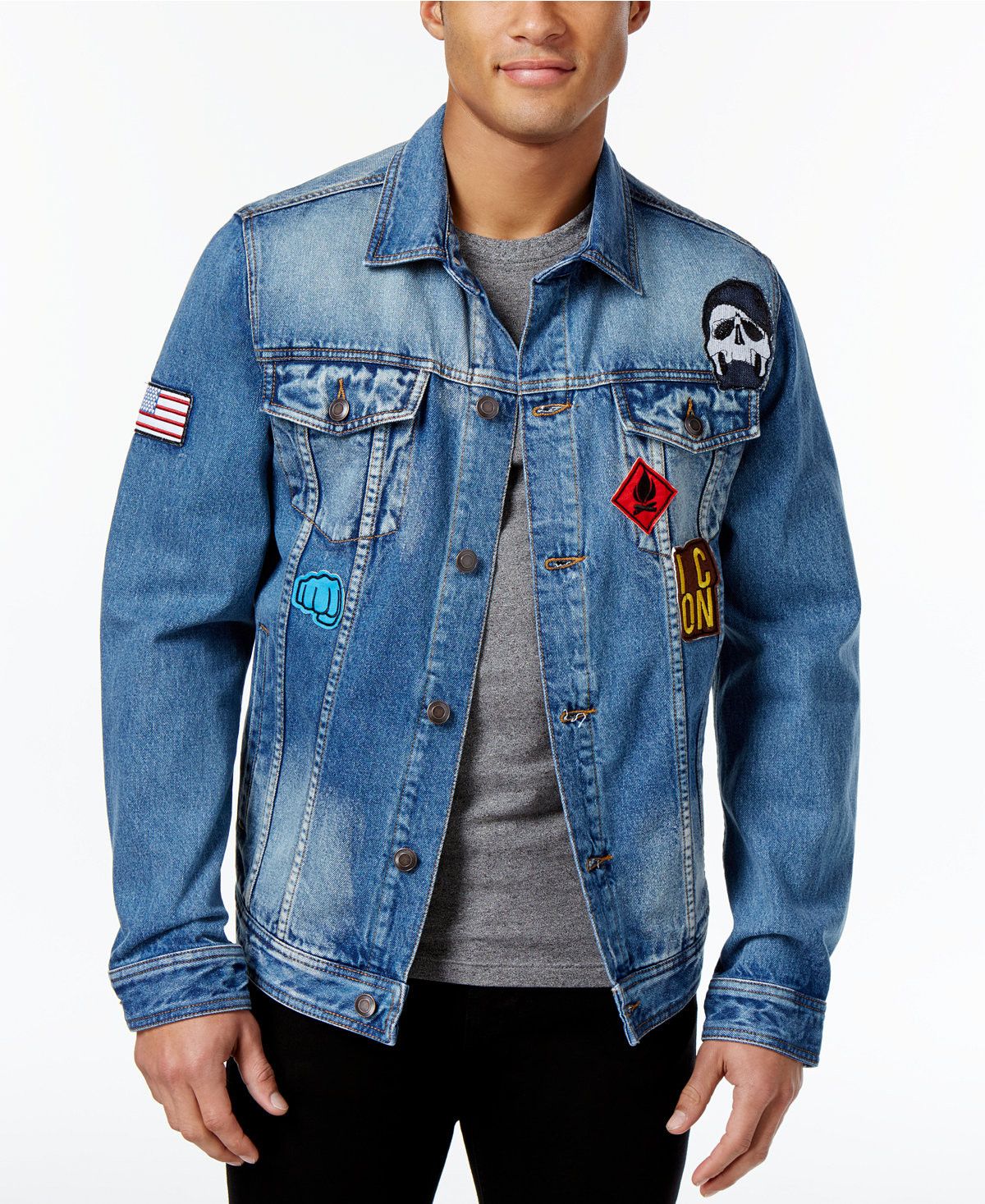 American Rag American Rag Men's Denim Patch Jacket Size US M / EU 48-50 / 2 - 1 Thumbnail