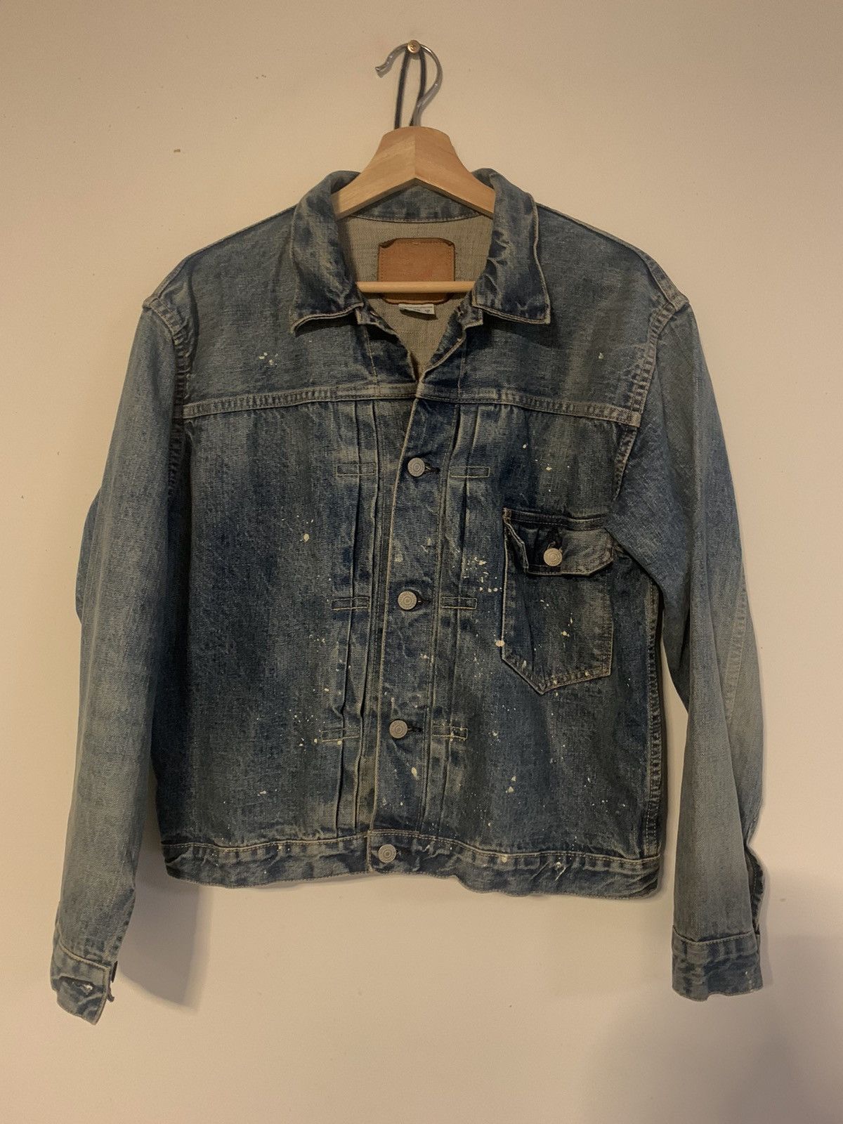 ジャケット・アウター orSlow 1ST TYPE 2 YEAR WASH WITH PAINT orSlow - 1940's Type 1 Denim Jacket - Two Year Wash