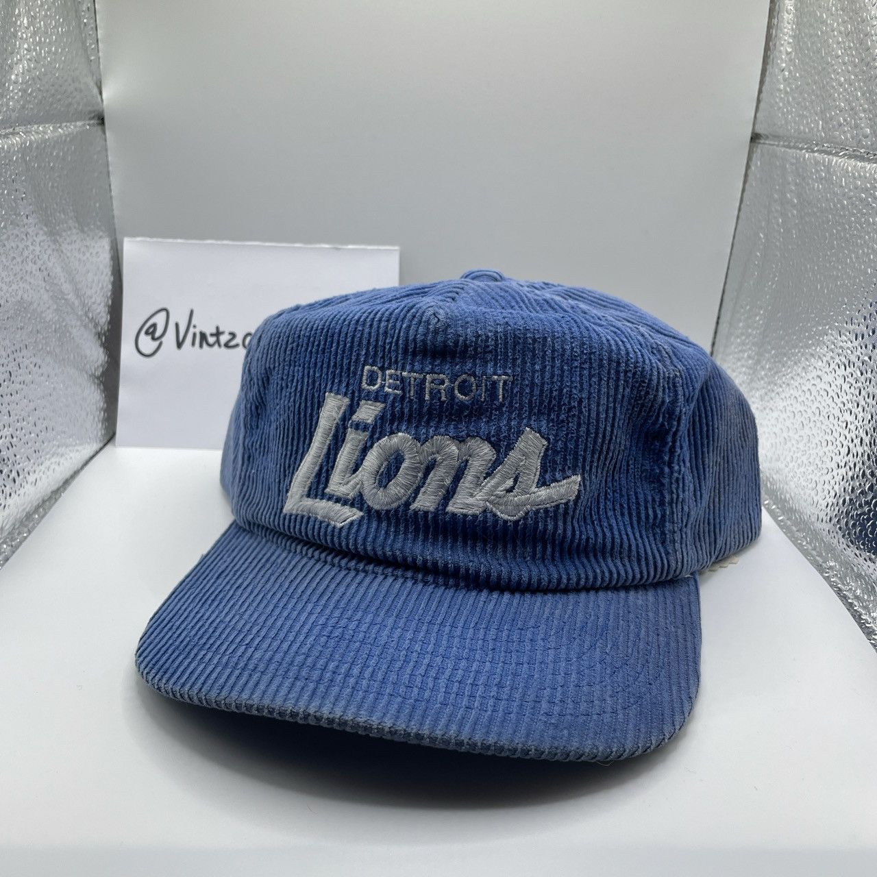 Starline, Accessories, Vintage Starline Detroit Lions Script Corduroy  Stlnapback Hat New Old Stock