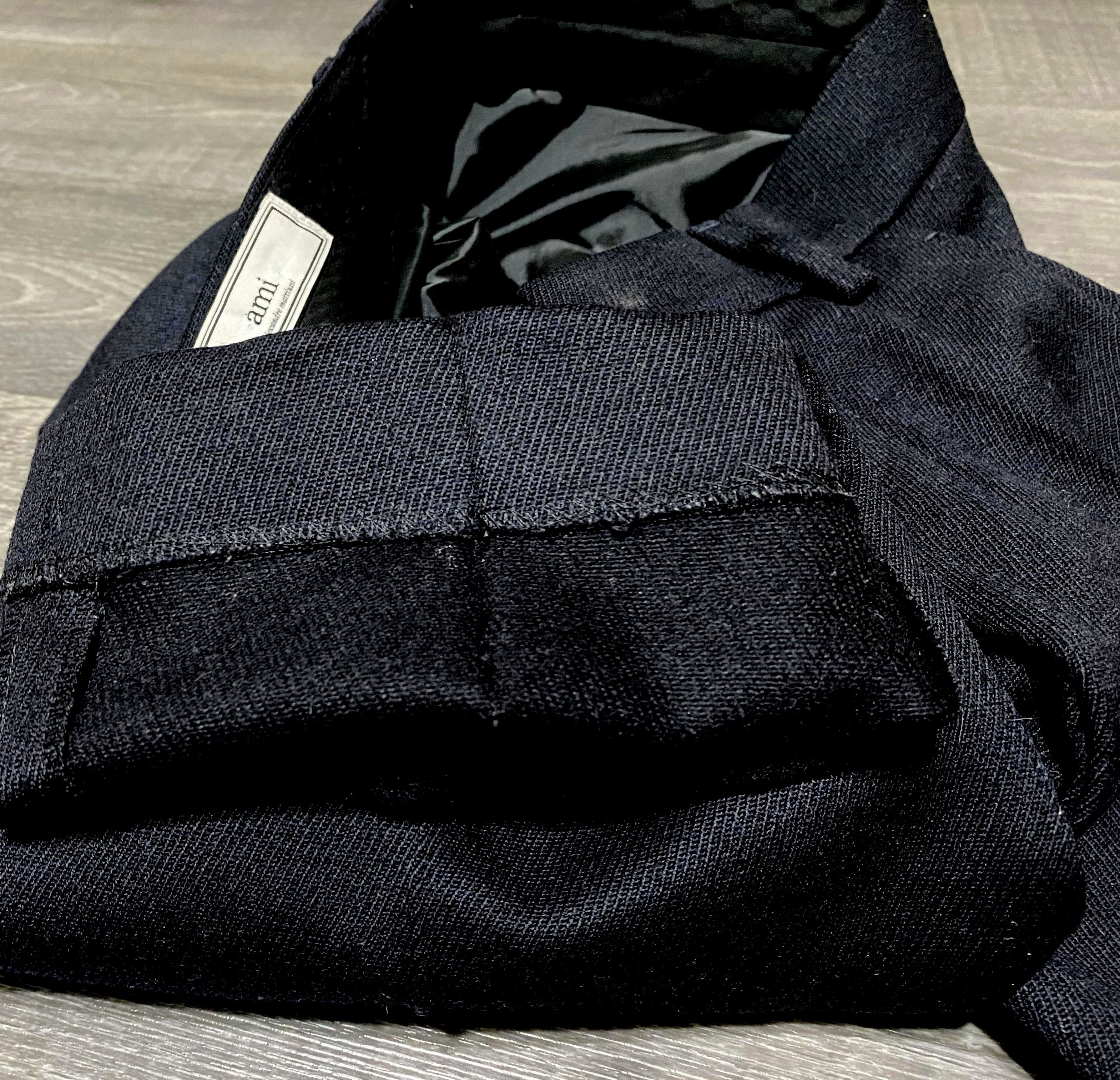 AMI AMI Paris Alexandre Mattiussi Navy Wool Pants Trousers Size US 28 / EU 44 - 19 Thumbnail