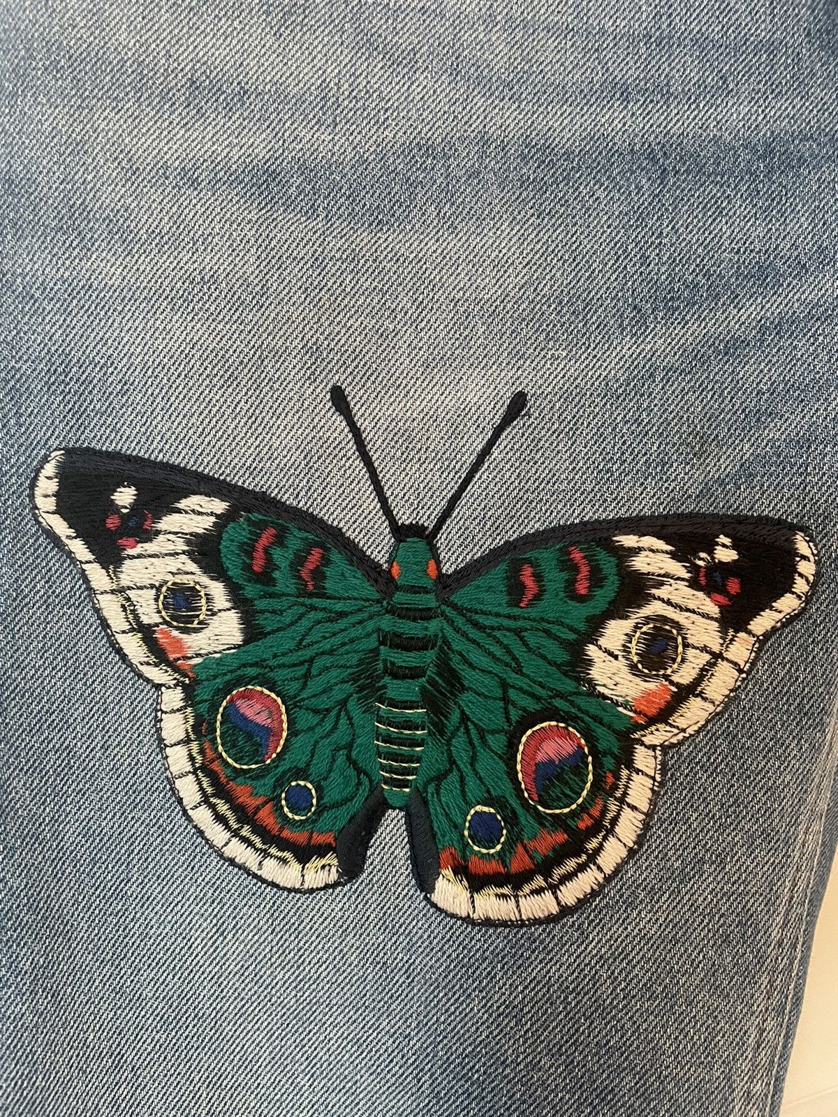 Gucci Butterfly Embroidered Jeans Size US 32 / EU 48 - 3 Thumbnail
