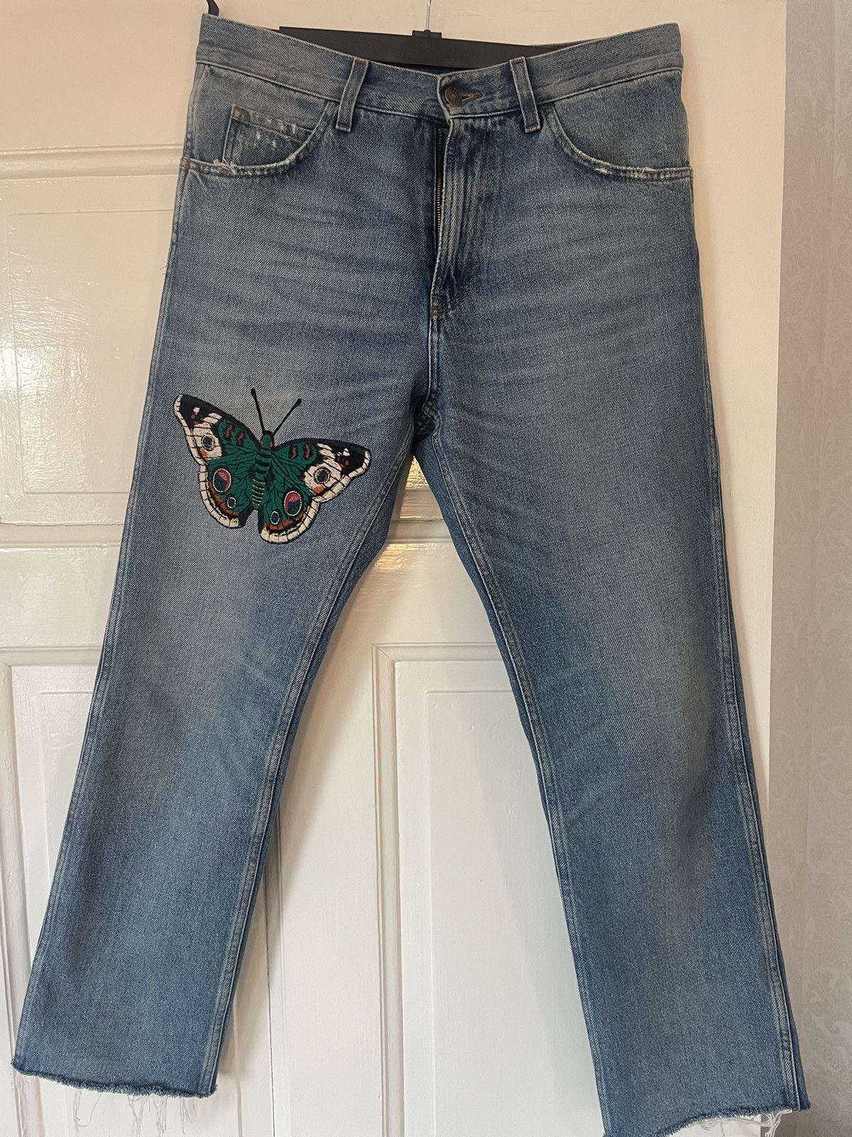 Gucci Butterfly Embroidered Jeans Size US 32 / EU 48 - 1 Thumbnail