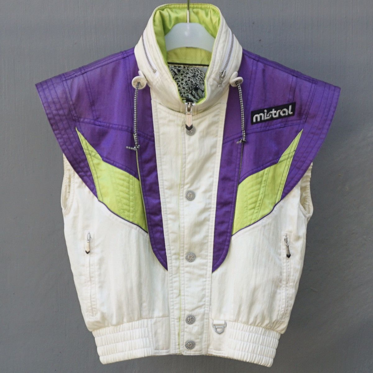 Vintage Mistral bomber jacket ski sleeveless multicolor