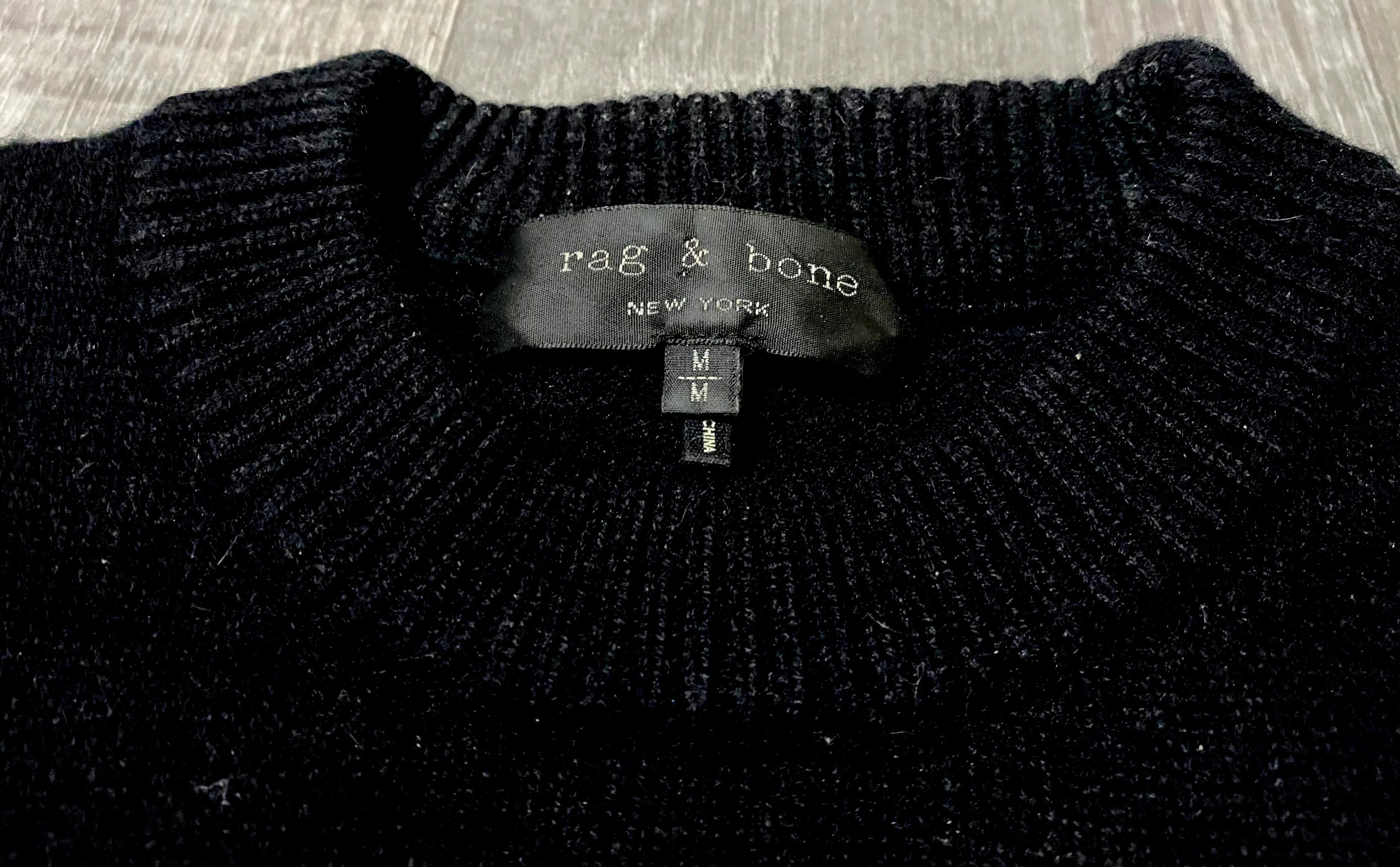 Rag & Bone Unisex Rag & Bone "Bombs" Thick Black Wool Sweater Size US M / EU 48-50 / 2 - 4 Thumbnail