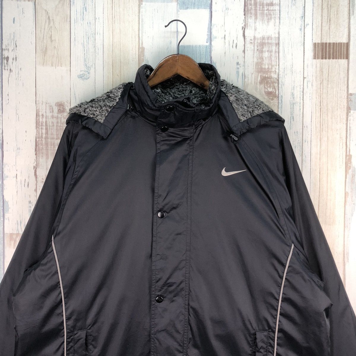 Nike × Vintage Vintage Nike Big Logo Long Jacket Size US L / EU 52-54 / 3 - 5 Thumbnail
