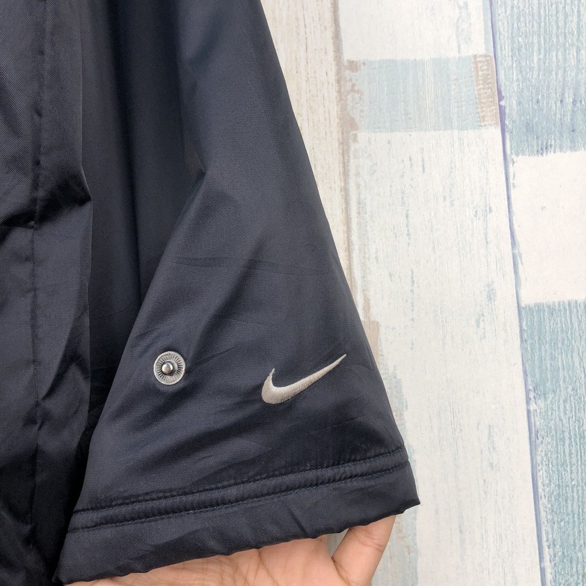 Nike × Vintage Vintage Nike Big Logo Long Jacket Size US L / EU 52-54 / 3 - 6 Thumbnail