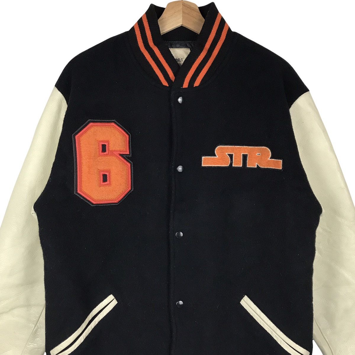 Japanese Brand Japanese Wool Leather Sleeve Varsity Jacket Size US L / EU 52-54 / 3 - 4 Thumbnail
