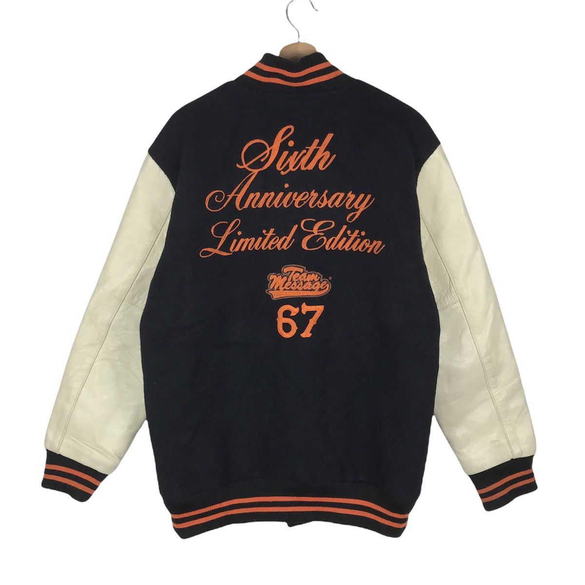 Japanese Brand Japanese Wool Leather Sleeve Varsity Jacket Size US L / EU 52-54 / 3 - 2 Thumbnail