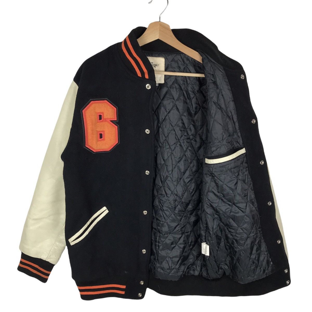 Japanese Brand Japanese Wool Leather Sleeve Varsity Jacket Size US L / EU 52-54 / 3 - 3 Thumbnail