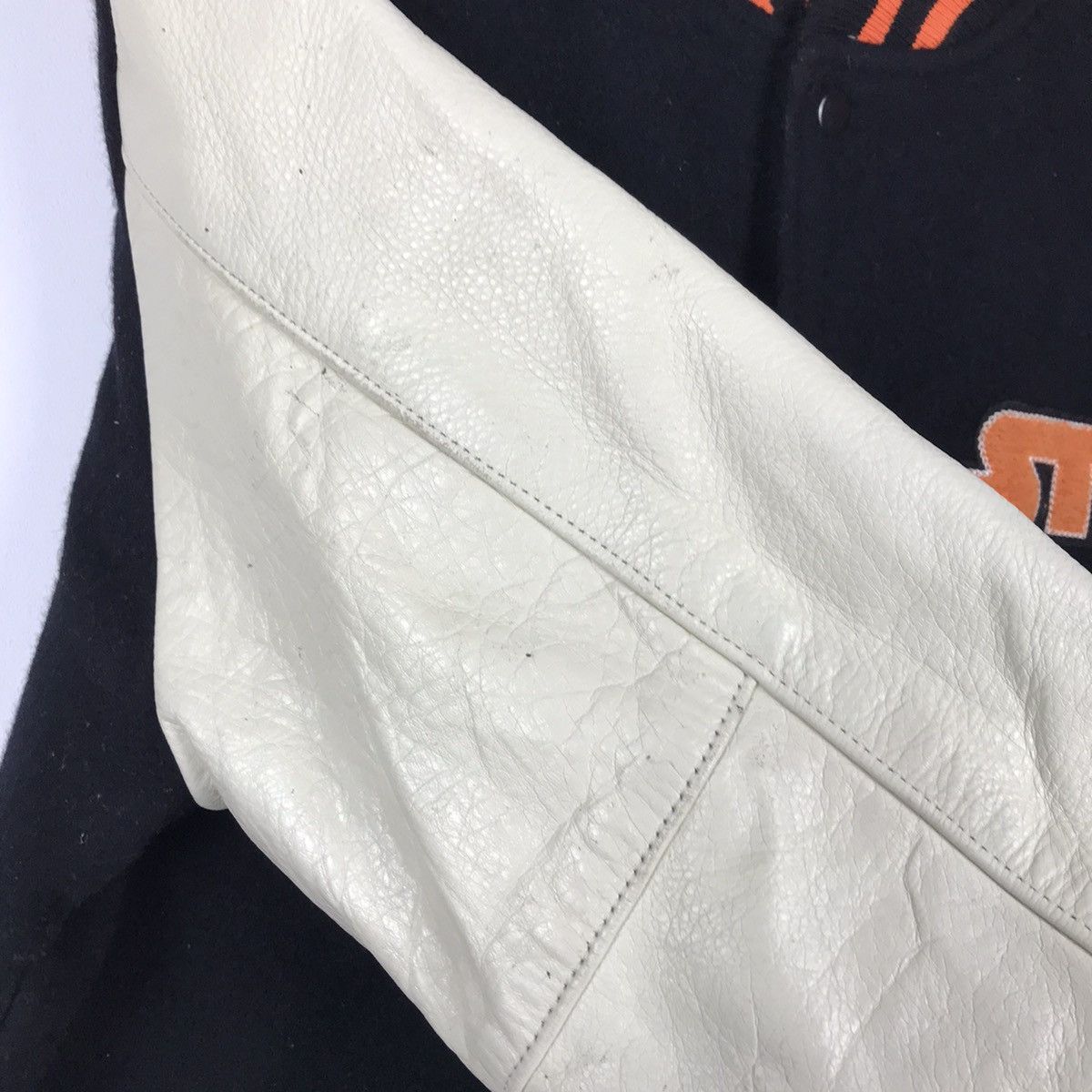 Japanese Brand Japanese Wool Leather Sleeve Varsity Jacket Size US L / EU 52-54 / 3 - 18 Thumbnail