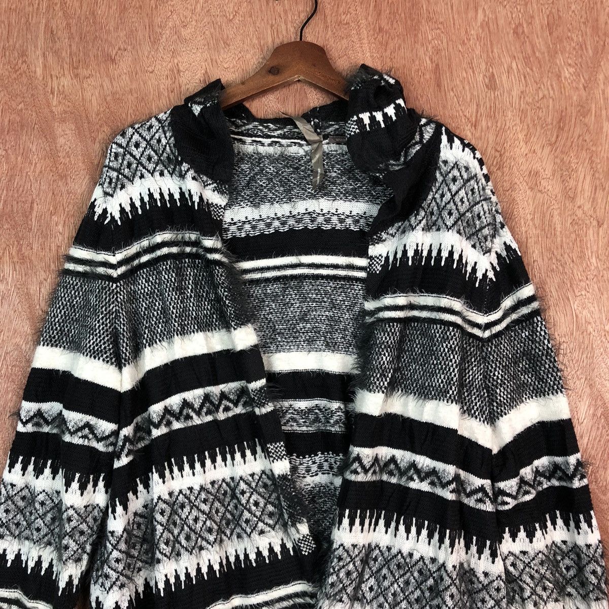 Japanese Brand DL Penningtons navajo Cardigan knitwear mohair shaggy #6082 Size US XL / EU 56 / 4 - 2 Thumbnail