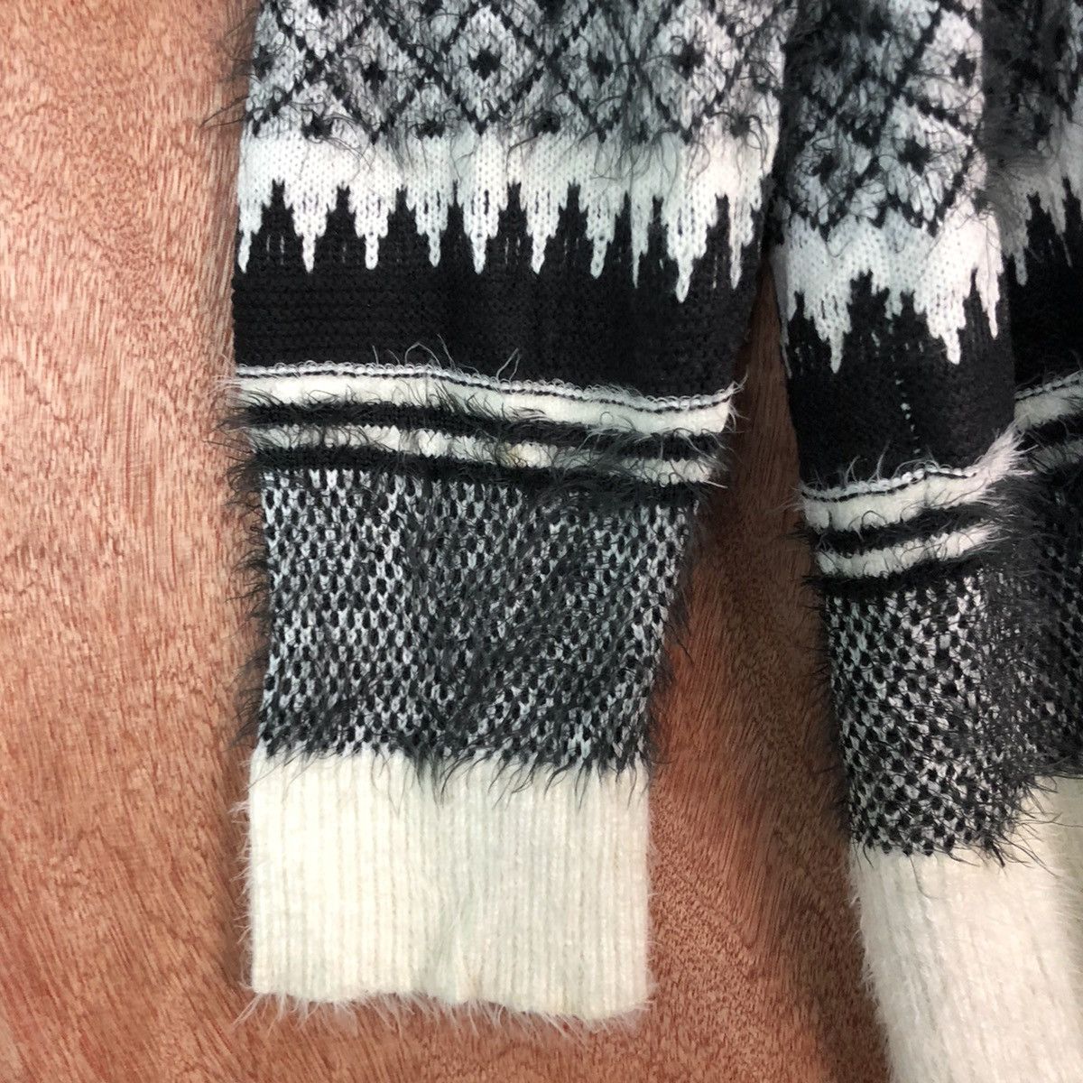 Japanese Brand DL Penningtons navajo Cardigan knitwear mohair shaggy #6082 Size US XL / EU 56 / 4 - 6 Thumbnail