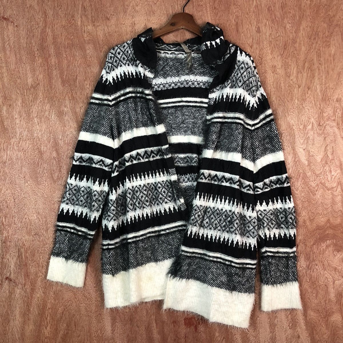 Japanese Brand DL Penningtons navajo Cardigan knitwear mohair shaggy #6082 Size US XL / EU 56 / 4 - 1 Thumbnail