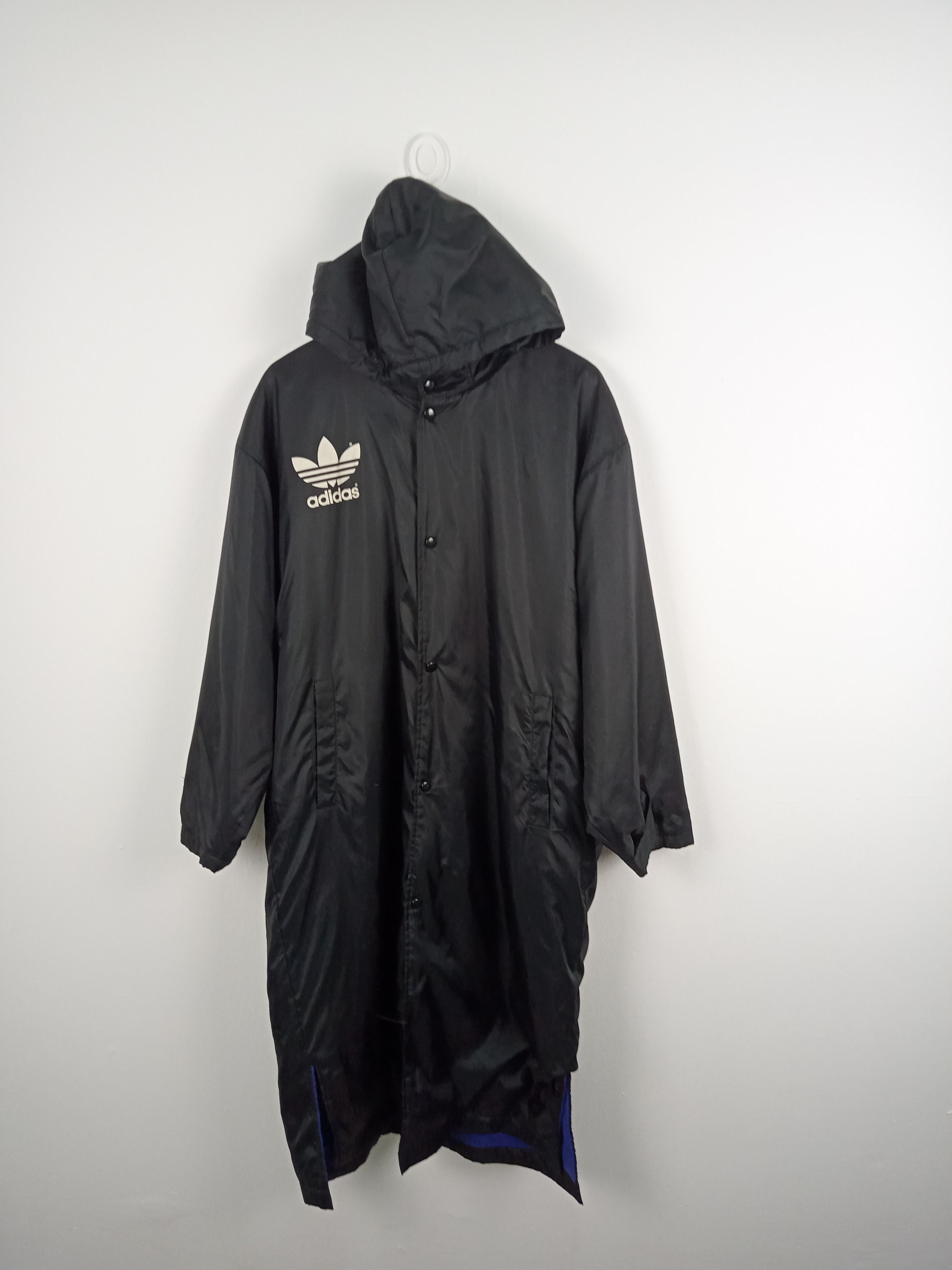 Adidas × Descente × Vintage Vintage Adidas Big Logo Long Hooded Jacket Size US M / EU 48-50 / 2 - 2 Thumbnail