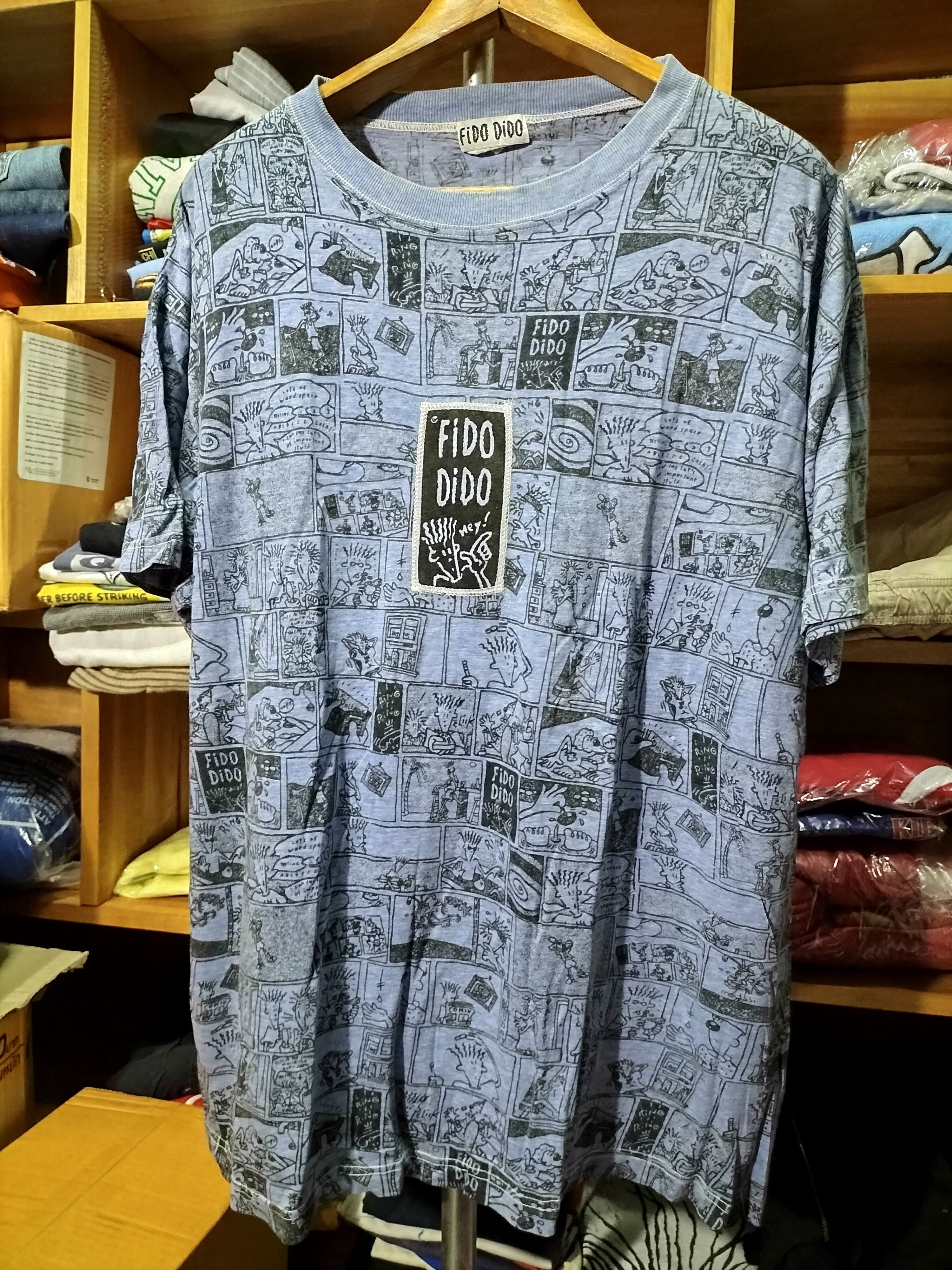 Vintage Vintage 90s Fido Dido Overprint Story plots Lagendary Size US L / EU 52-54 / 3 - 1 Thumbnail