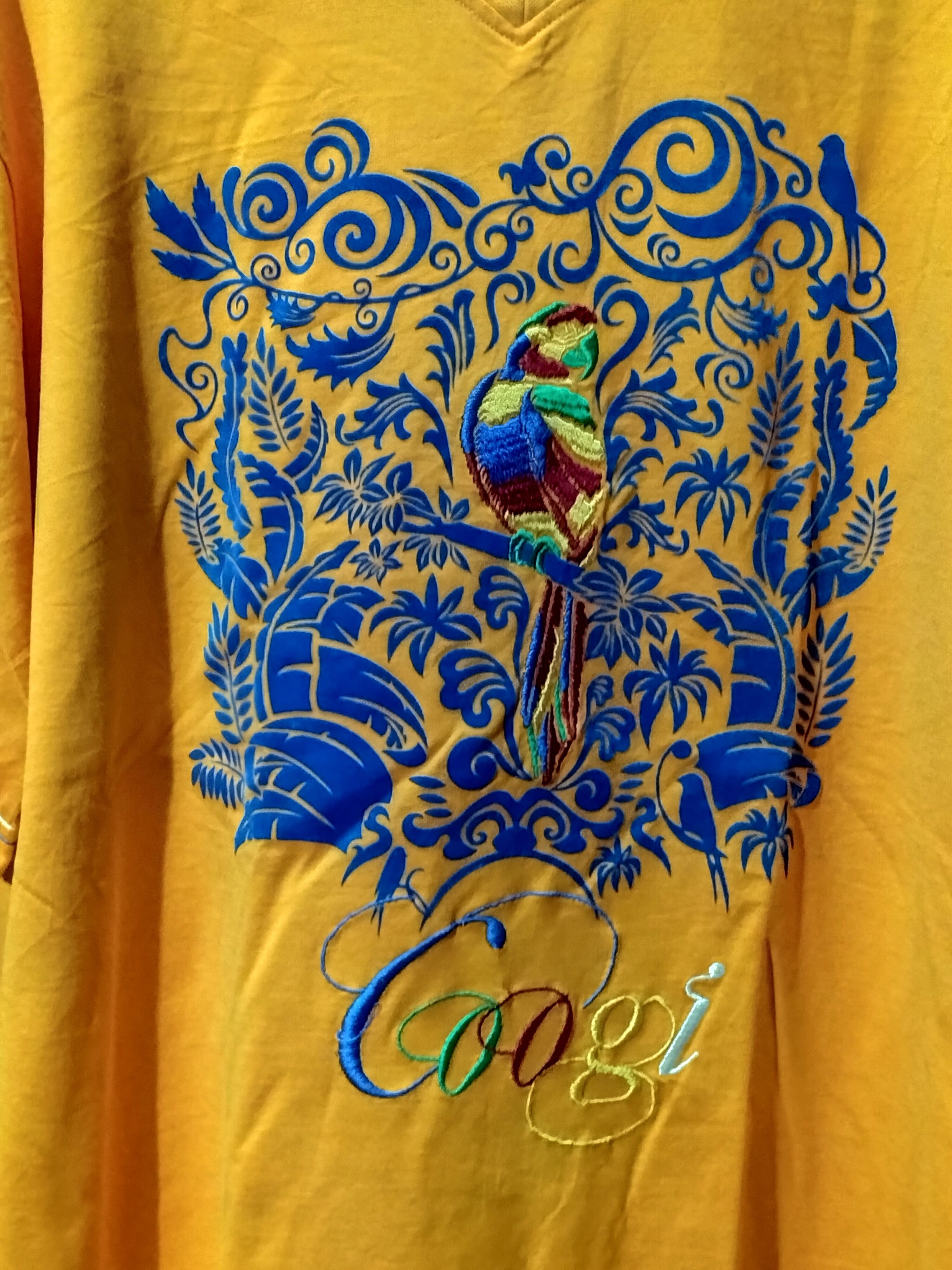 Coogi Coogi V Neck Embroidery x blue Velvet Design Hawaii fashion Size US XL / EU 56 / 4 - 2 Thumbnail
