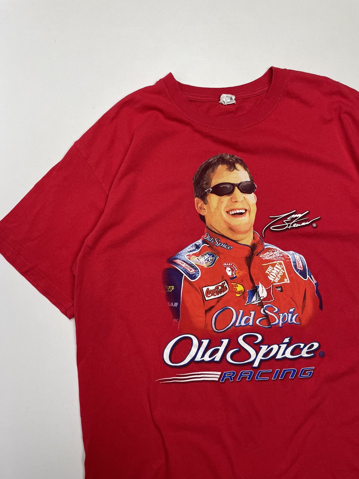 Vintage Vintage Tony Stewart Old Spice Red Nascar Red Racing Shirt Size US XL / EU 56 / 4 - 2 Thumbnail
