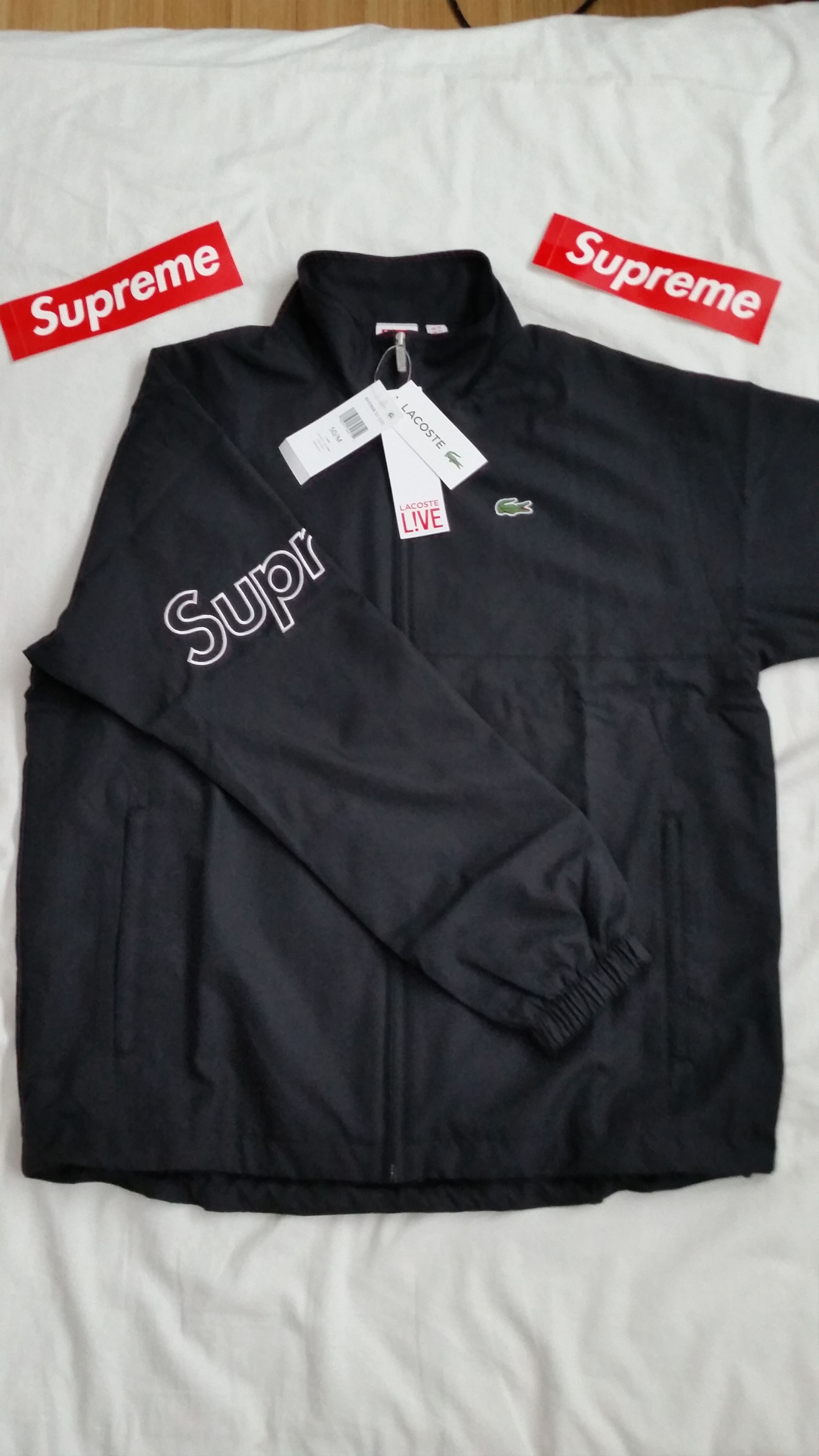 Supreme LACOSTE X SUPREME BLACK TRACK JACKET | Grailed