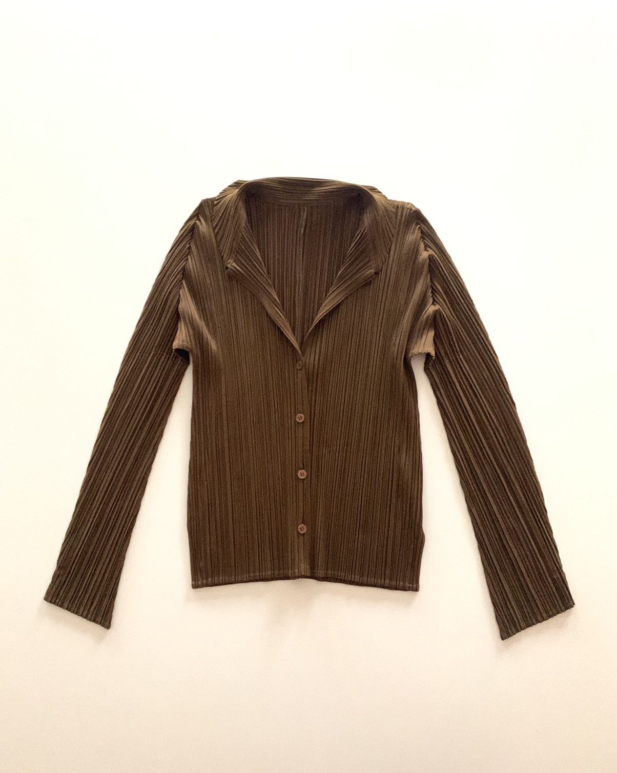 image of Issey Miyake Pleats Please Top in Brown, Men's (Size Small)