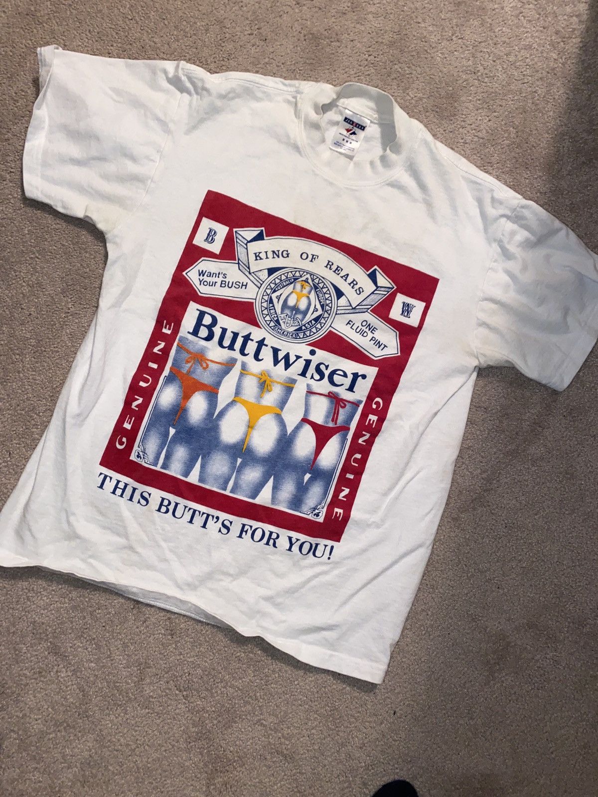 Budweiser × Vintage Vintage Buttwiser tshirt | Grailed