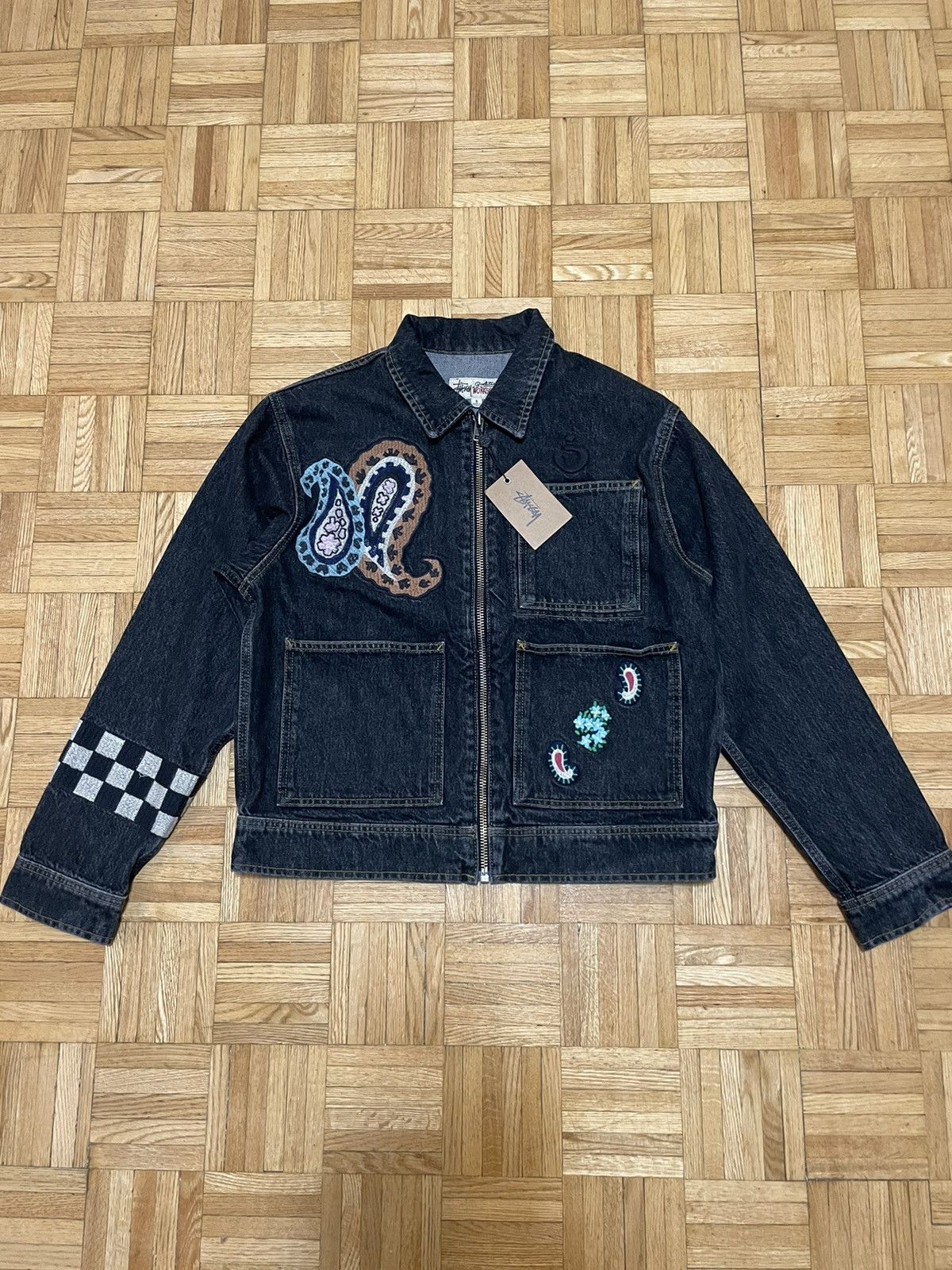 ジャケット・アウター stussy noma td denim zip work jacket ☆人気☆Stussy x Noma t.d. Denim Zip Work Jacket Washed Bk