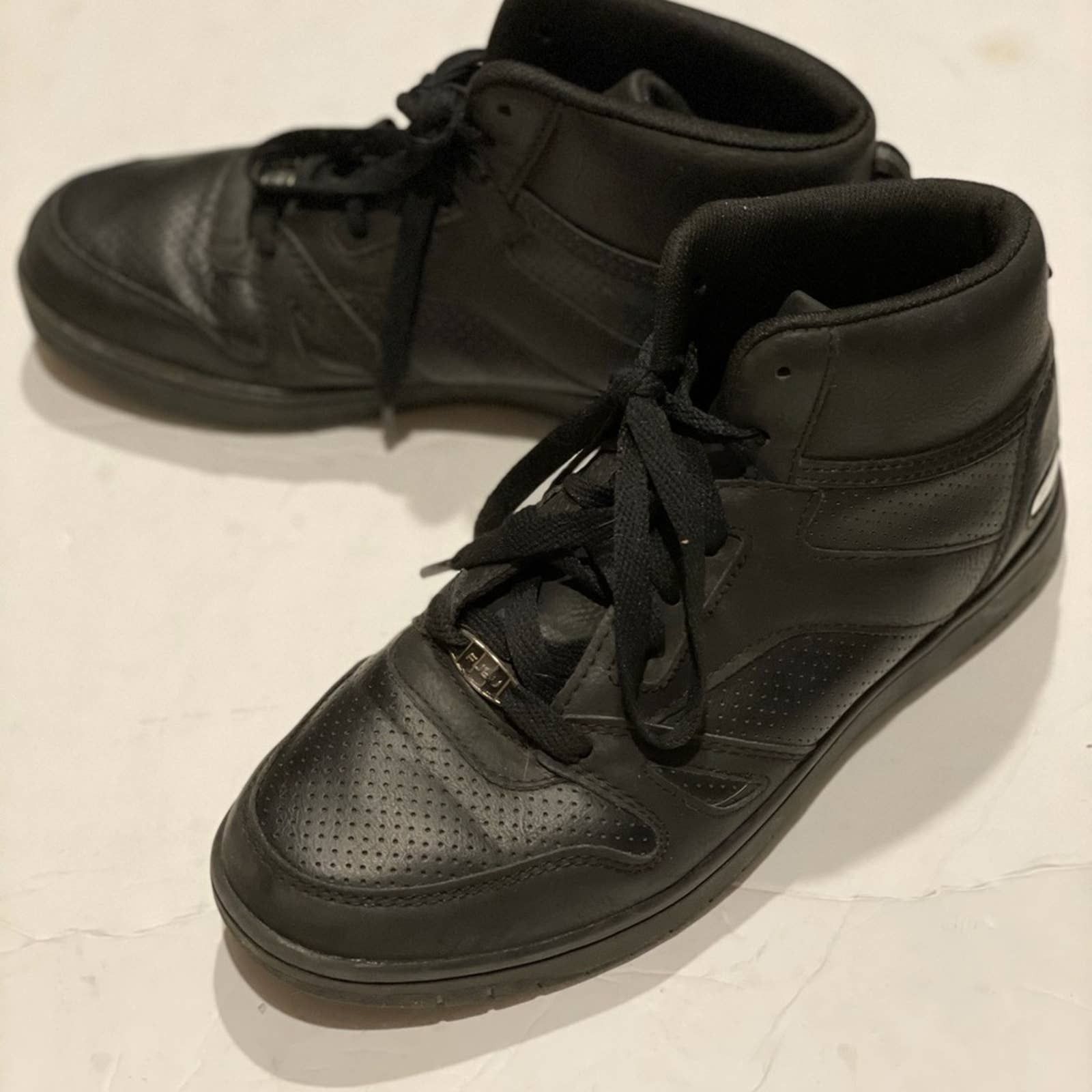 Fubu FUBU Mens Black Leather High Top Sneaker Grailed