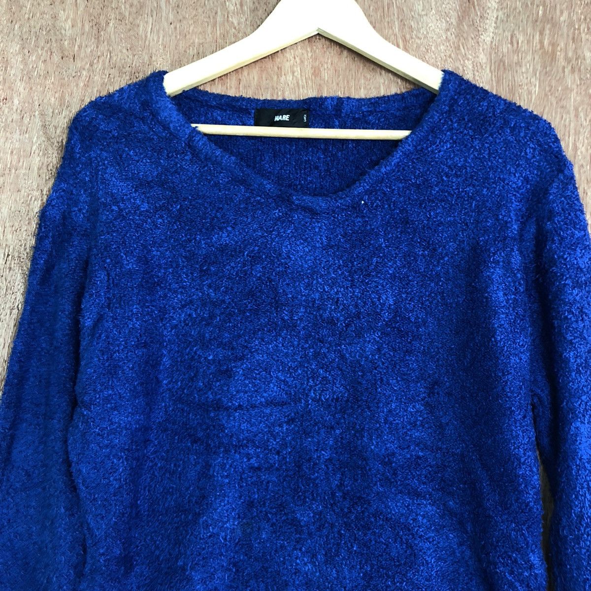 HARE DL Hare Blue Mohair Shag Shaggy fur mohair Knitwear #c310 Size US L / EU 52-54 / 3 - 8 Thumbnail