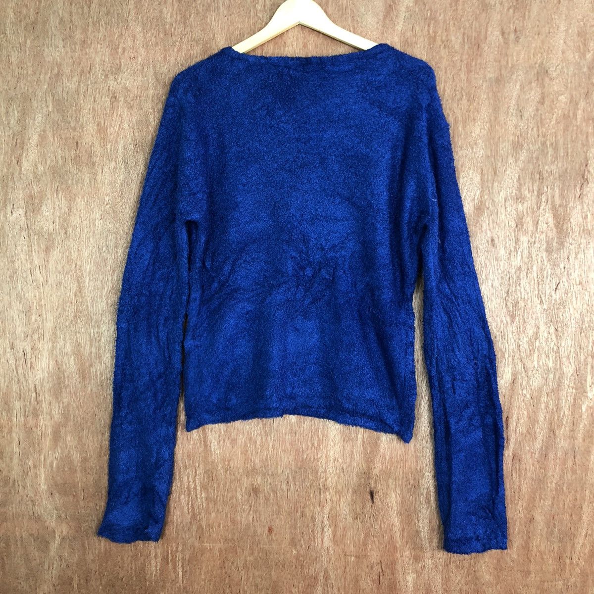 HARE DL Hare Blue Mohair Shag Shaggy fur mohair Knitwear #c310 Size US L / EU 52-54 / 3 - 10 Thumbnail