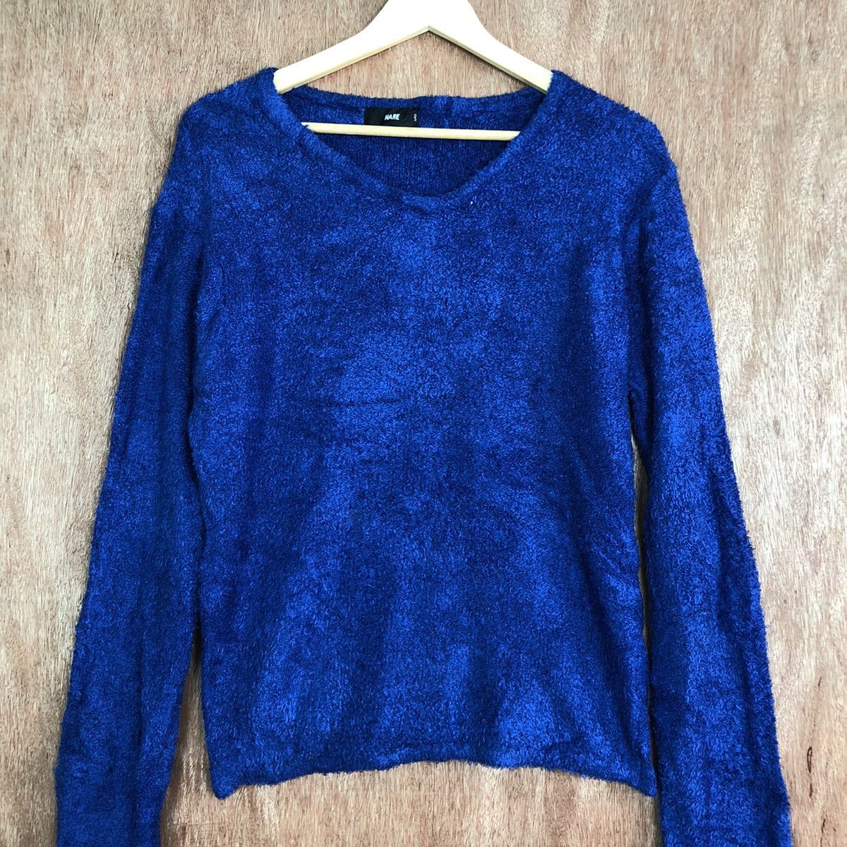 HARE DL Hare Blue Mohair Shag Shaggy fur mohair Knitwear #c310 Size US L / EU 52-54 / 3 - 3 Thumbnail