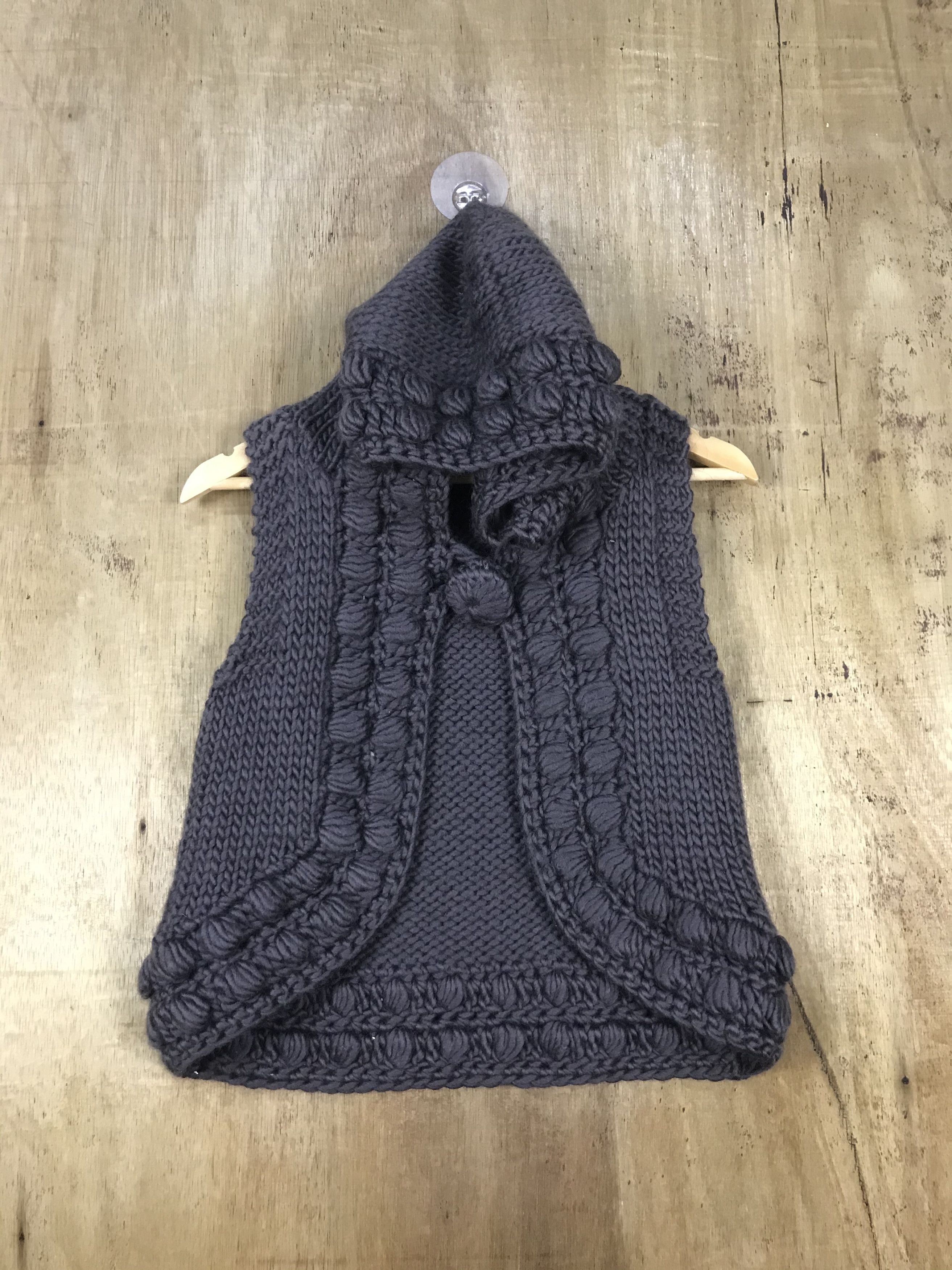 Ray Beams Mohair Butterfly Hoodie Crochet Knit Vest