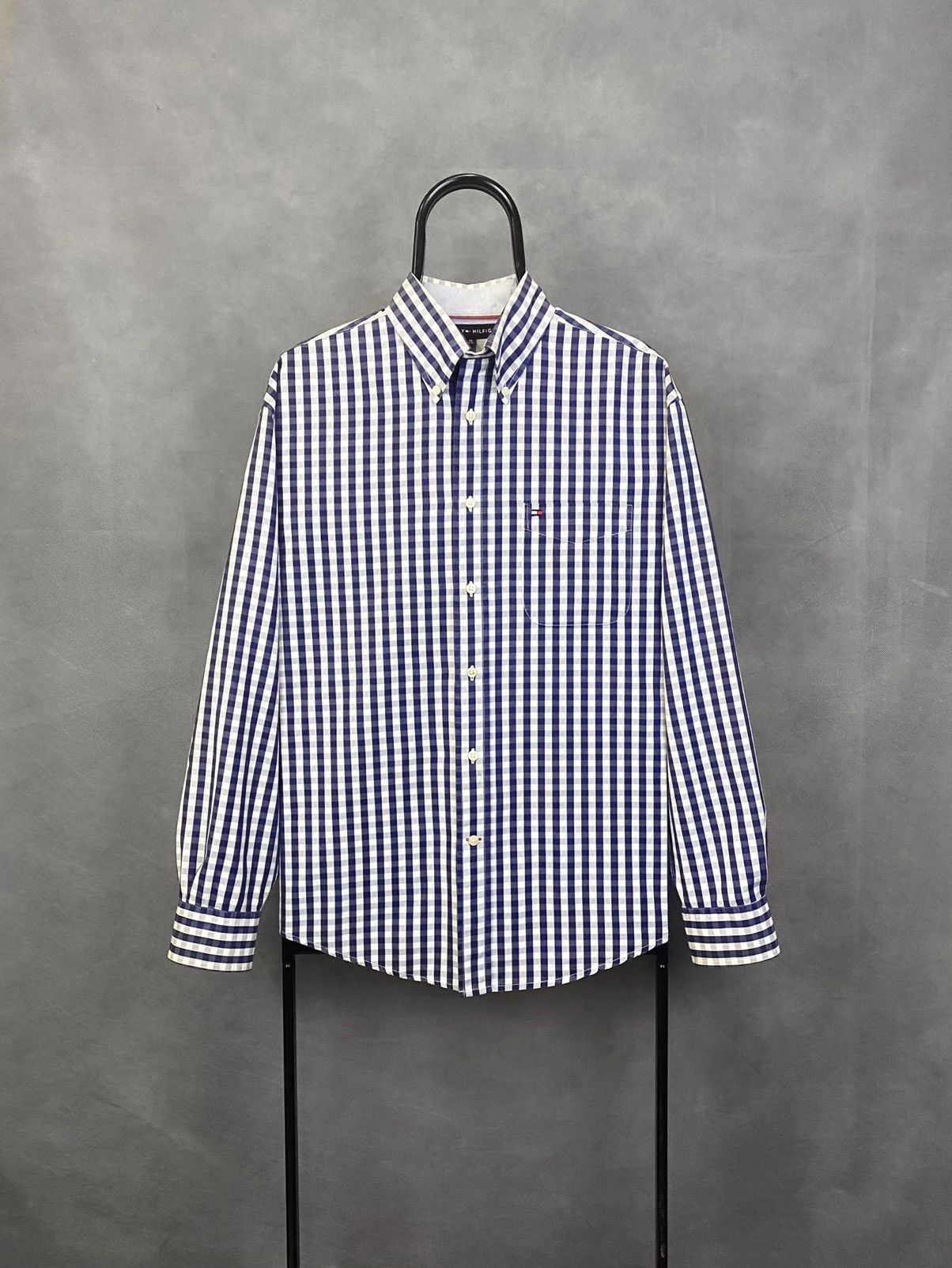 Tommy Hilfiger Classic Blue Plaid Shirt Shirts Button Ups
