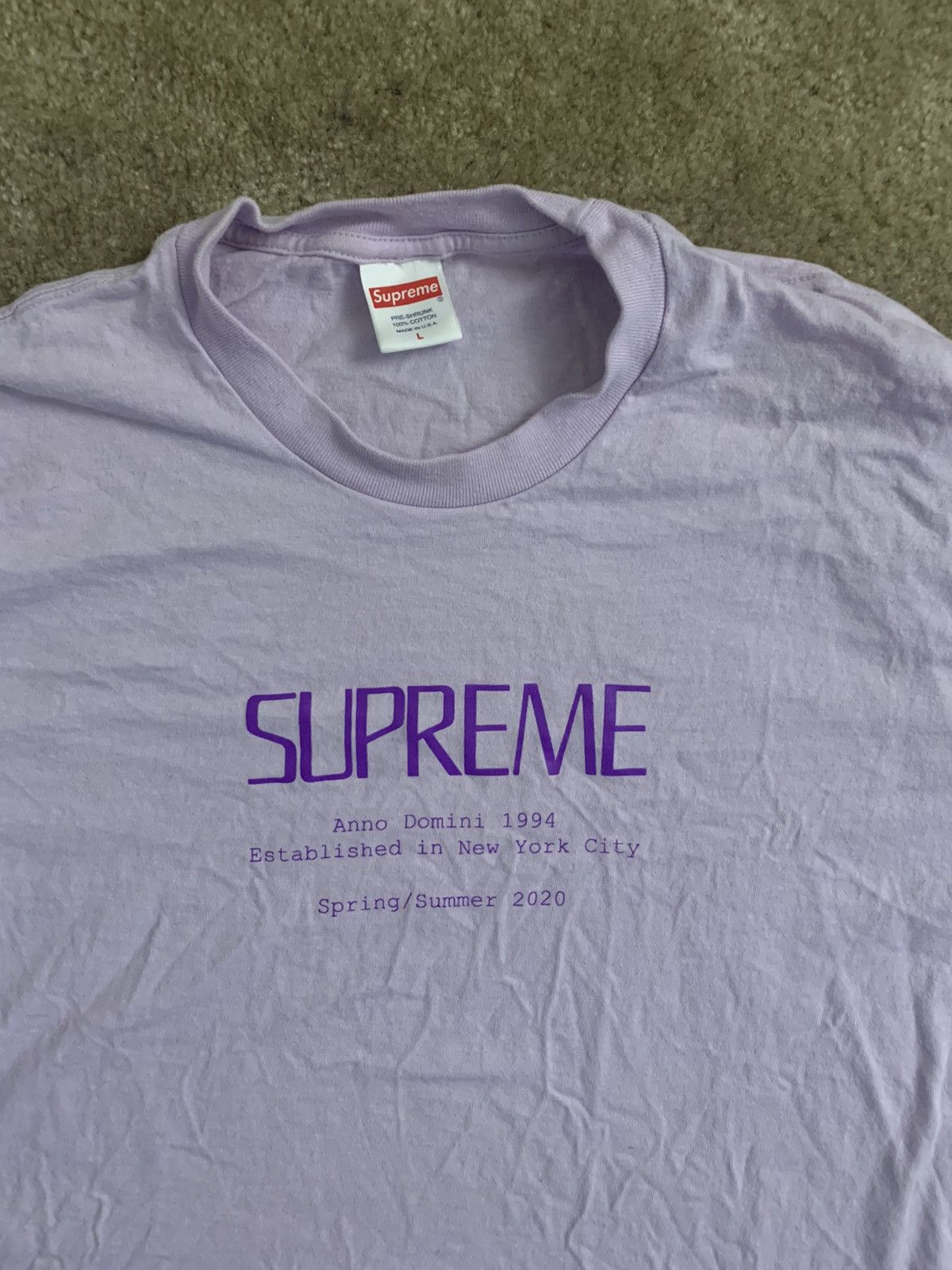 Supreme Supreme Anno Domini Light Purple Shirt | Grailed