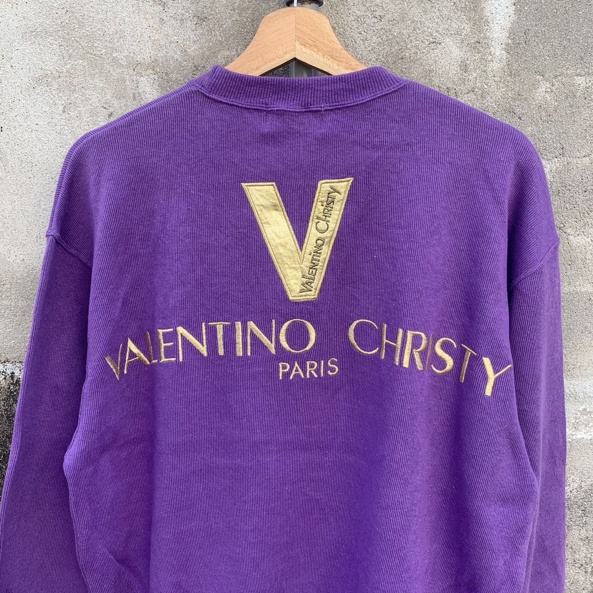 Japanese Brand × Valentino × Vintage 1990’s Vintage Valentino Christy Spell Out Crewneck Sweater Size US M / EU 48-50 / 2 - 8 Thumbnail
