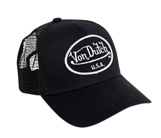 Von Dutch Black Logo Trucker Hat