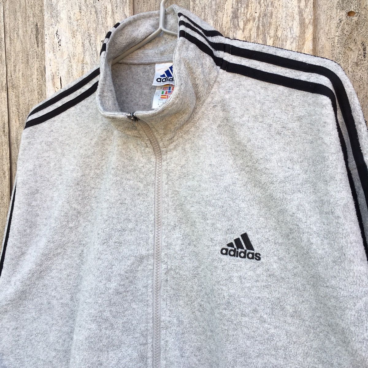 Adidas × Vintage Adidas Zip Up Small Logo Sweatshirt Size US L / EU 52-54 / 3 - 3 Thumbnail