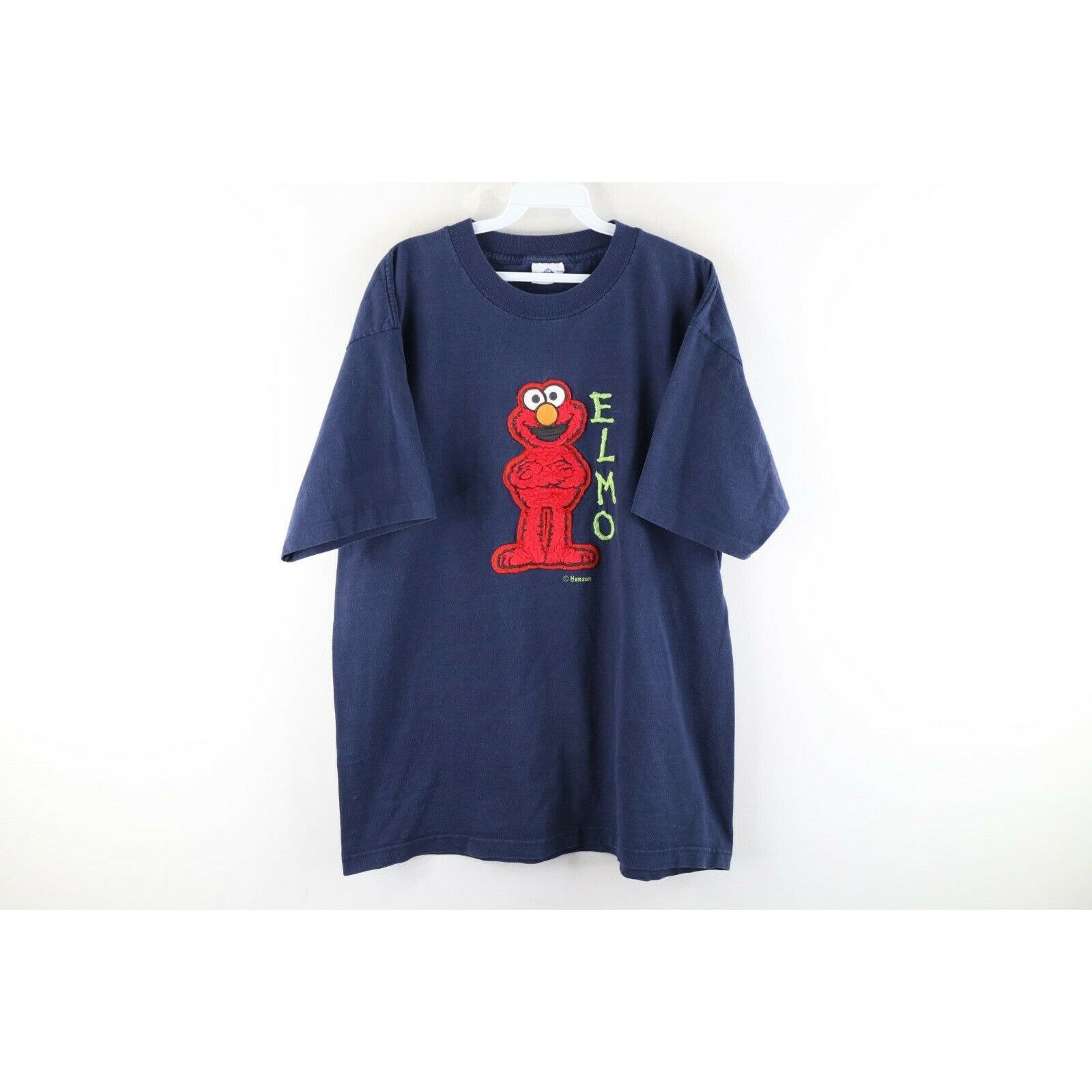 T-shirt Vintage Elmo Sesame Street - Fruit Of The Loom - Gris Foncé Taille S - Coton - Occasion Excellent État
