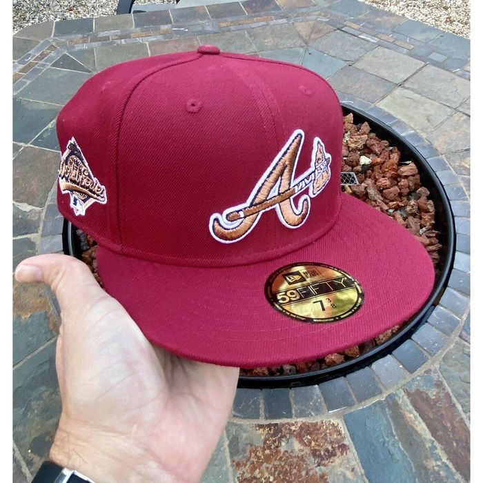 New Era Exclusive New Era Atlanta Braves Fitted Hat Size 7 3/8 Red