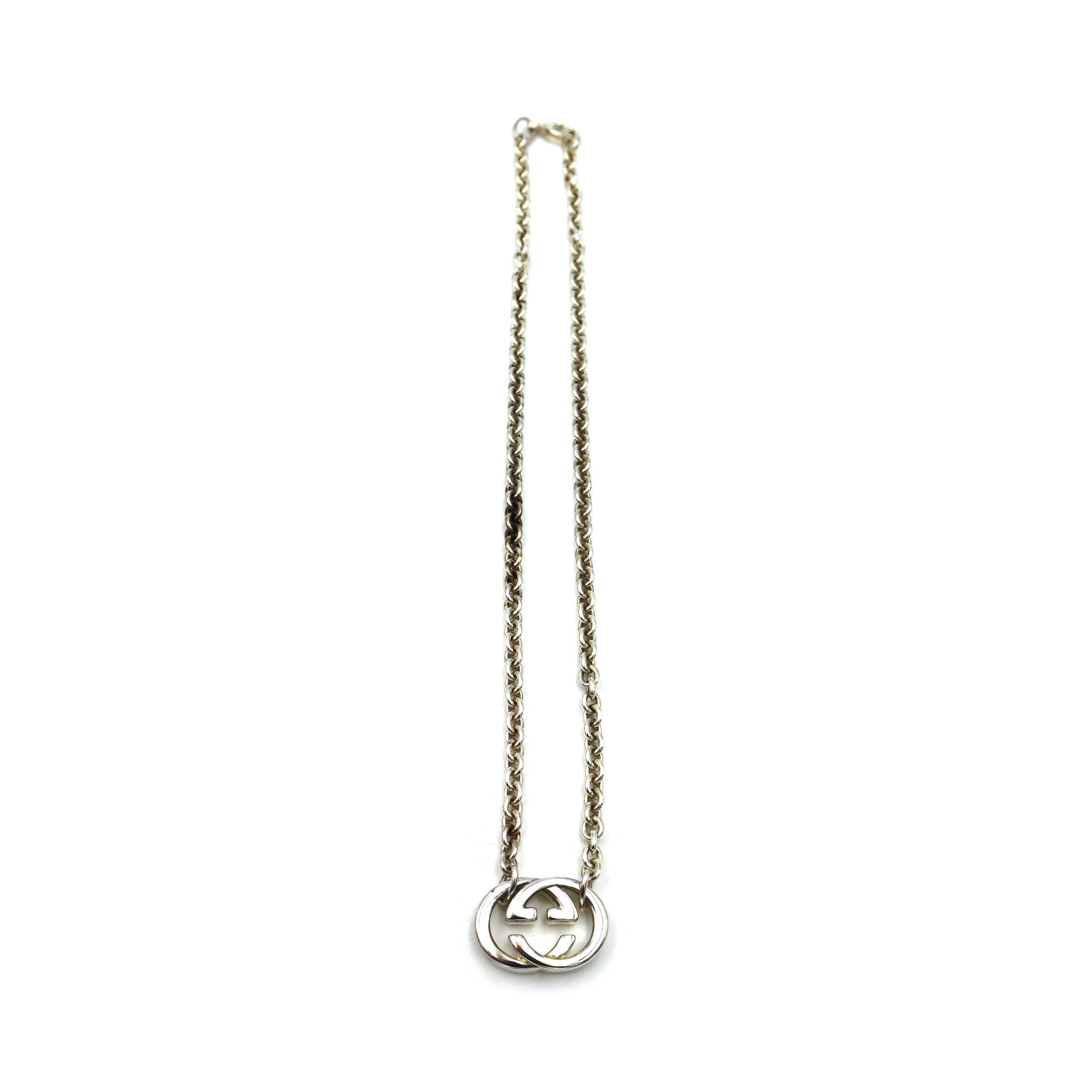 Gucci Vintage .925 Gucci Silver Interlocking G Pendant Necklace Size ONE SIZE - 2 Thumbnail